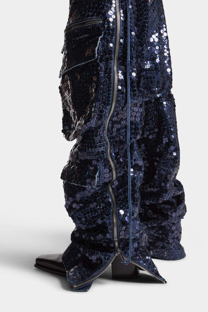 BLUE SUPERNOVA WIDE CARGO CHAPS PANTS - 5