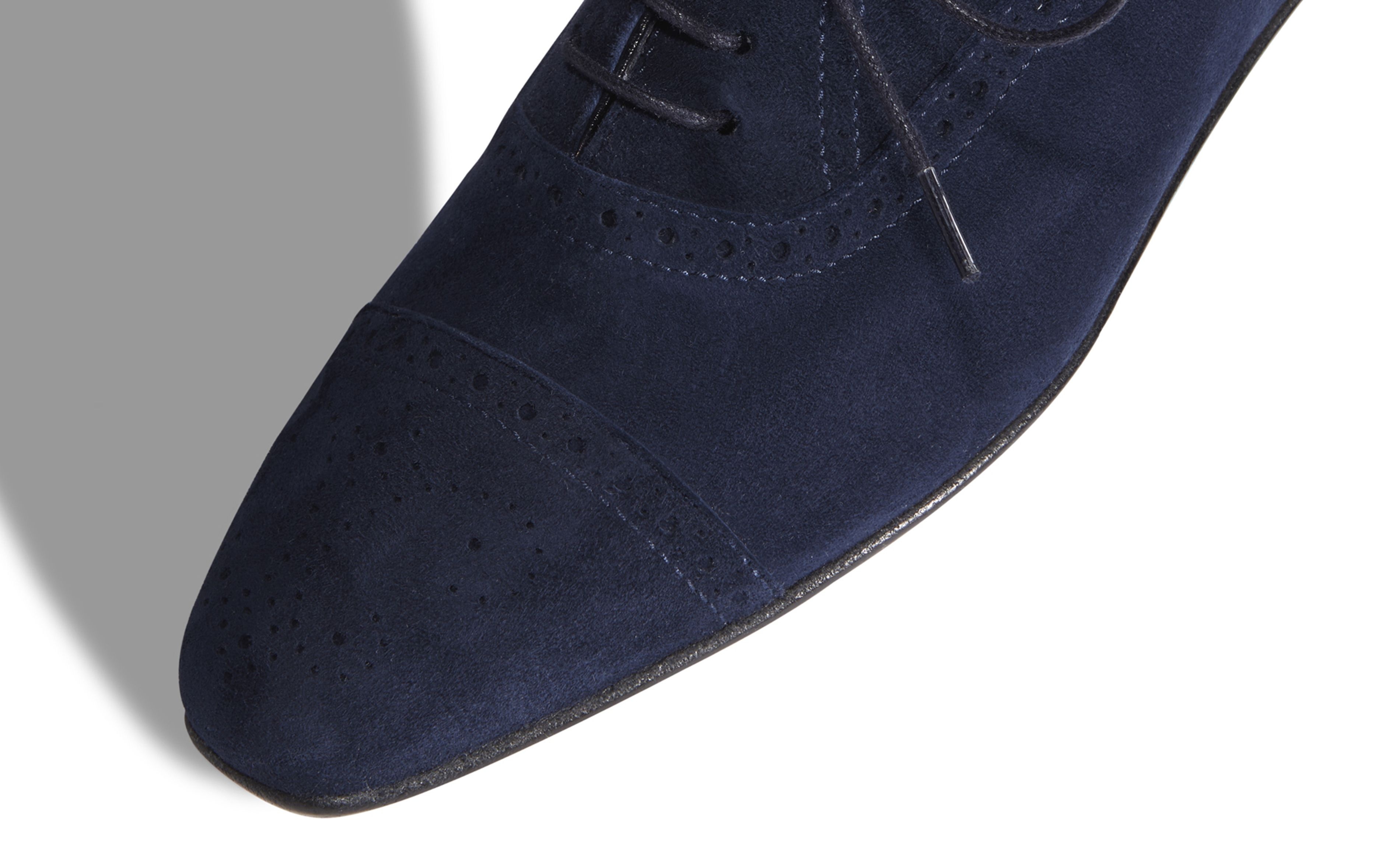 Navy Suede Lace-up Brogues - 4