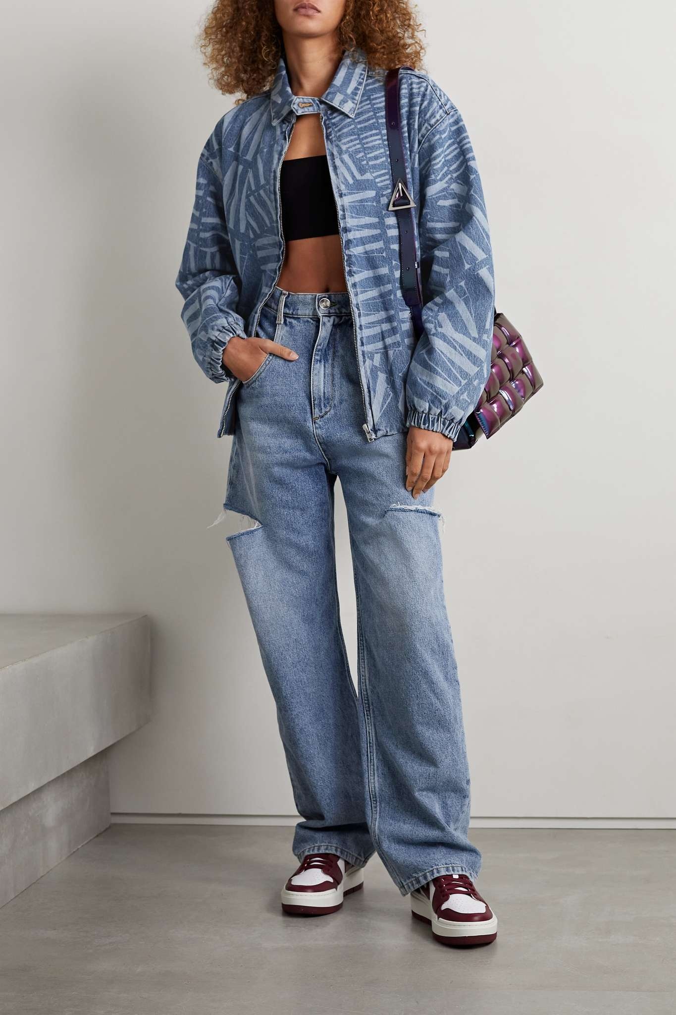 Oversized printed denim jacket - 2