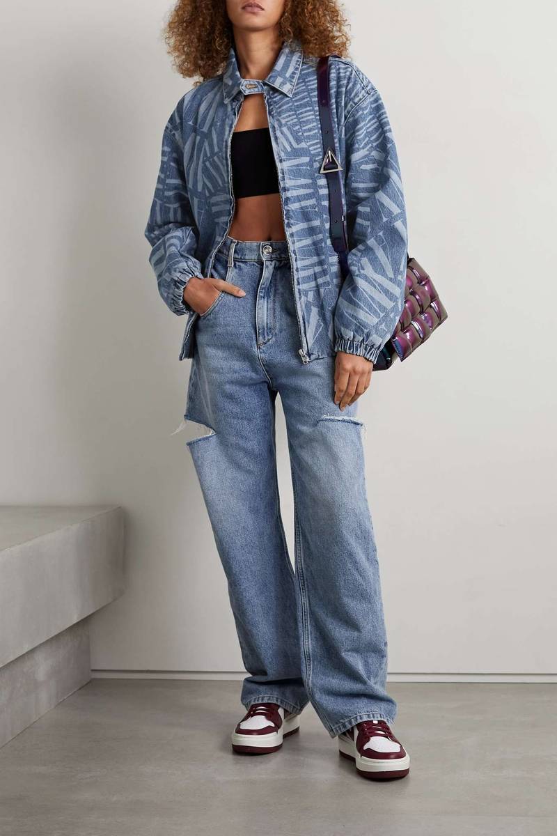 Alexander Wang Oversized printed denim jacket outlook