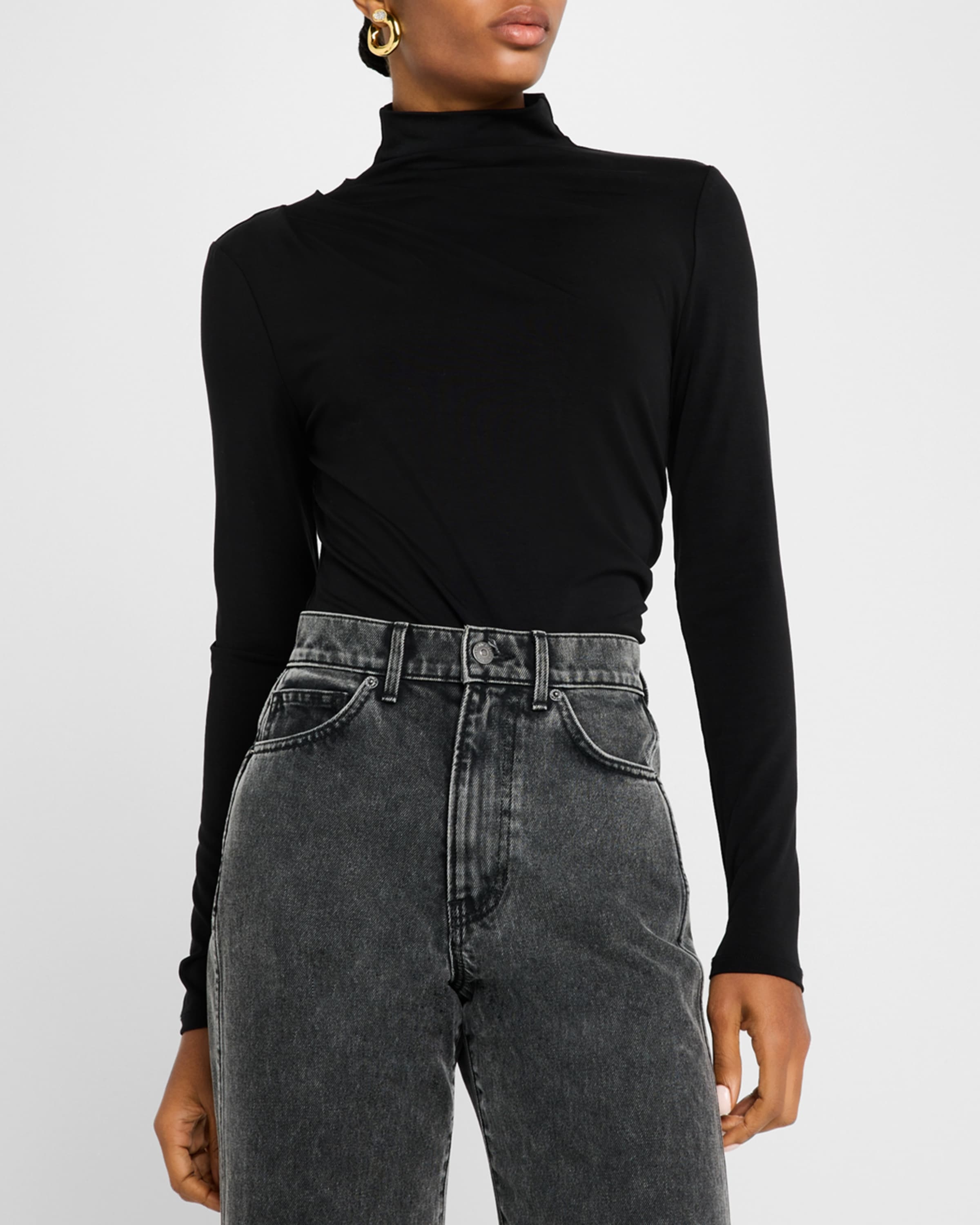 Mylie Gathered Turtleneck Top - 1