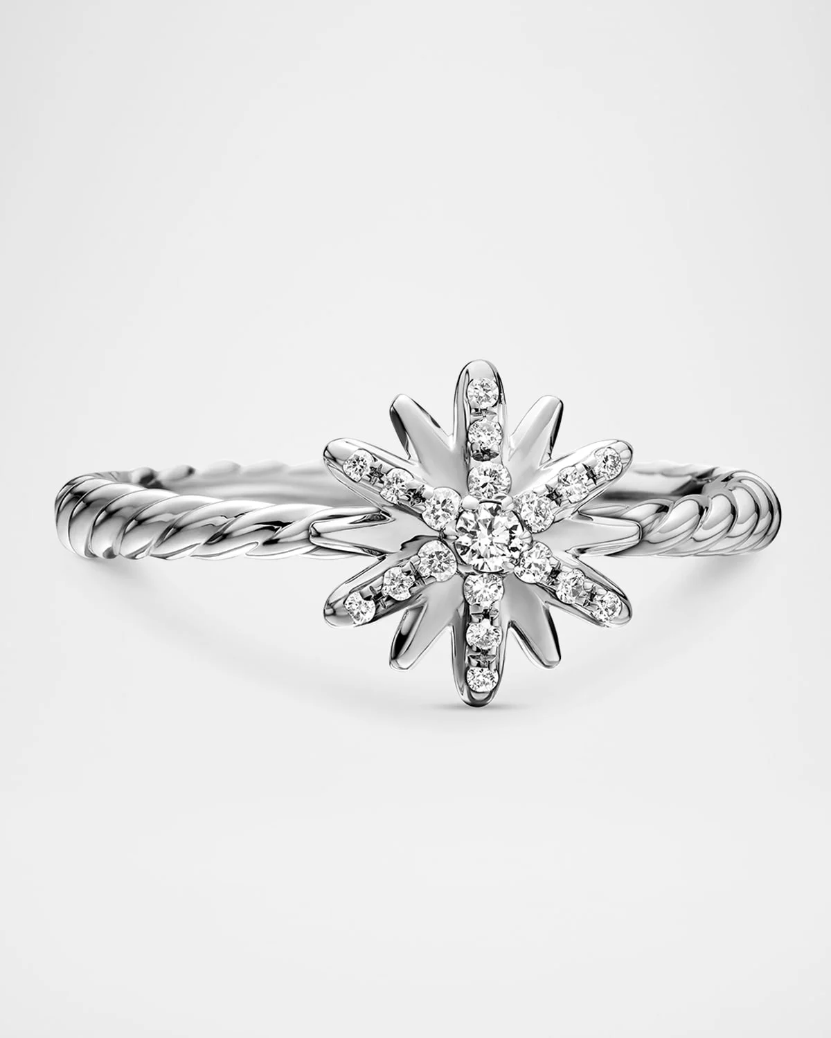 Petite Starburst Station Ring with Pave Starburst - 1
