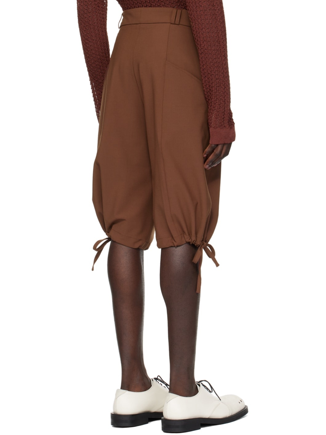 Burgundy Drawstring Shorts - 3