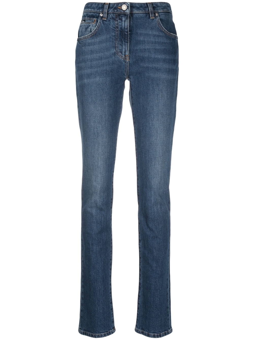 washed-denim skinny jeans - 1