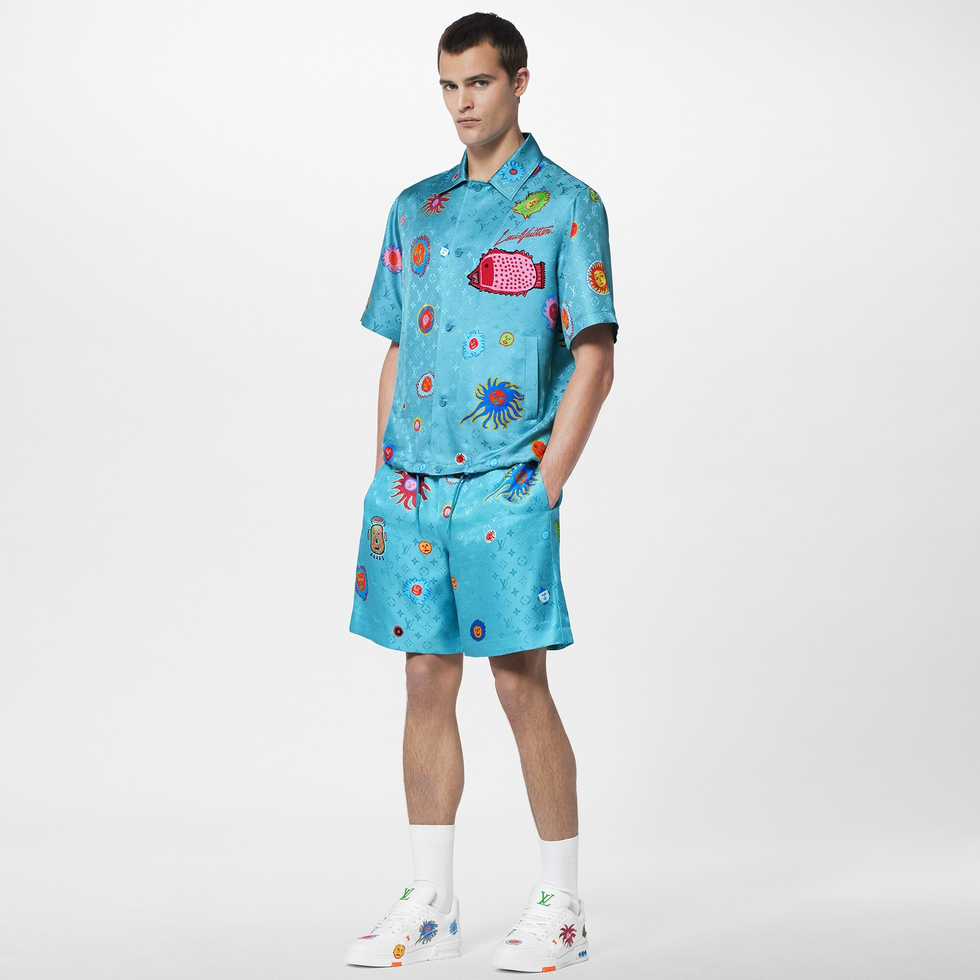 LV x YK Monogram Faces Short Sleeve Shirt - 2