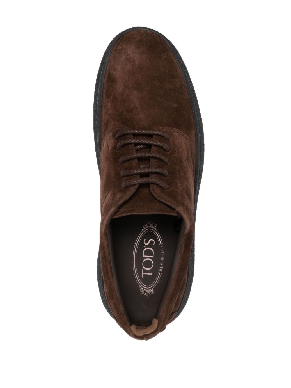 logo-embroidered suede derby shoes - 4