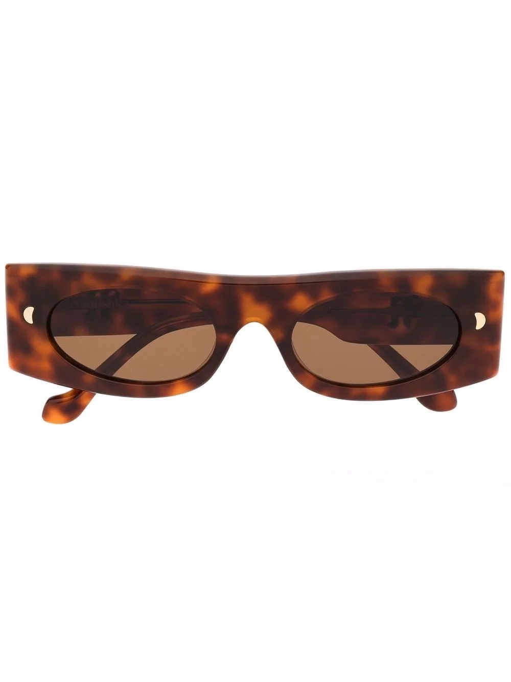 tortoise rectangle-frame sunglasses - 1