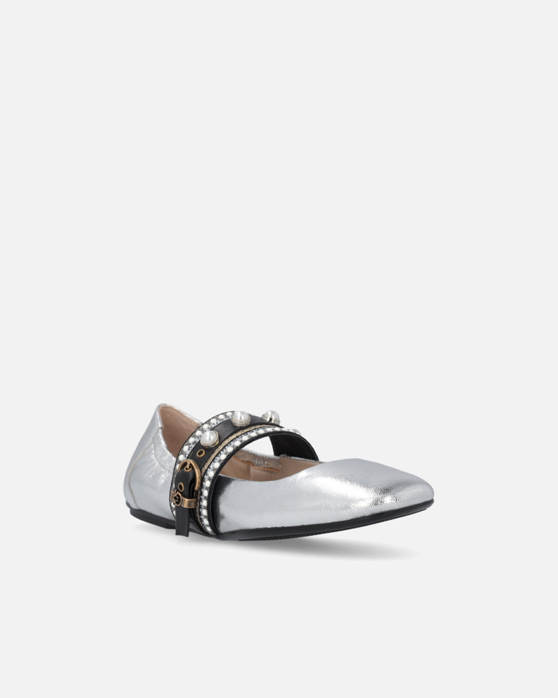 LAMINATED LEATHER BALLERINAS WITH JEWEL BAND 2