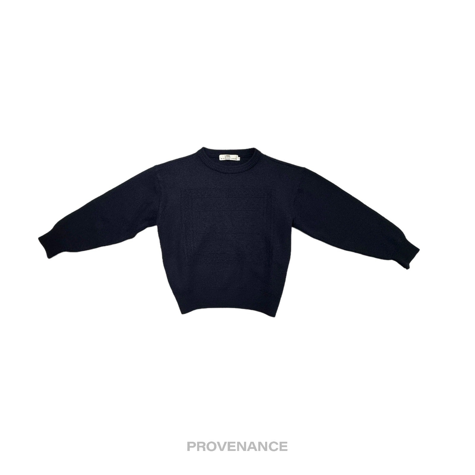Balenciaga Crewneck Wool Sweatshirt - Deep Navy M - 1