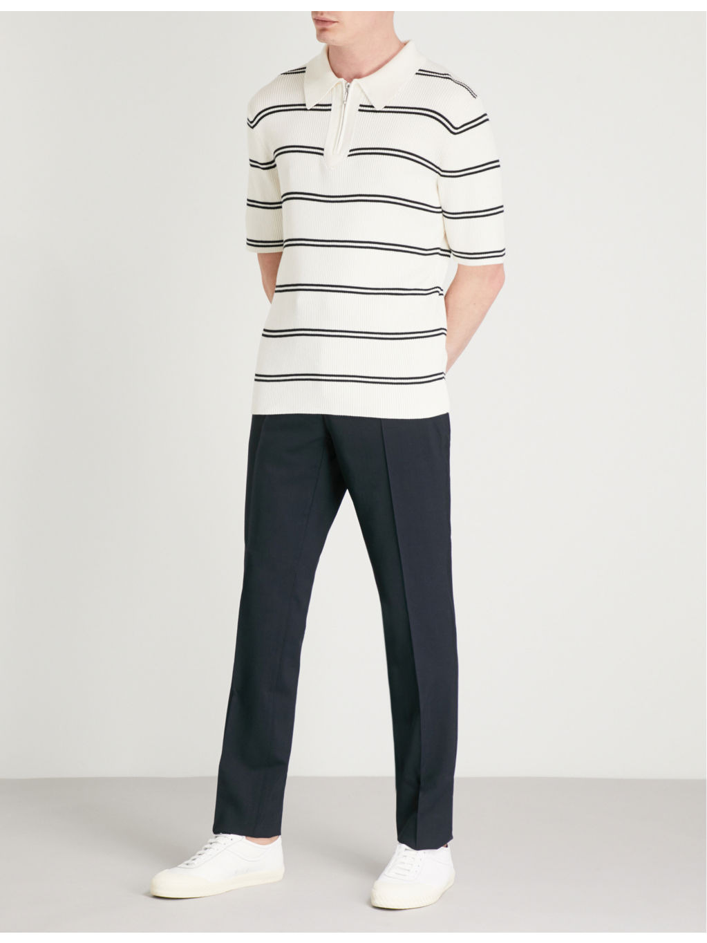 Slim-fit tapered stretch-wool trousers - 3