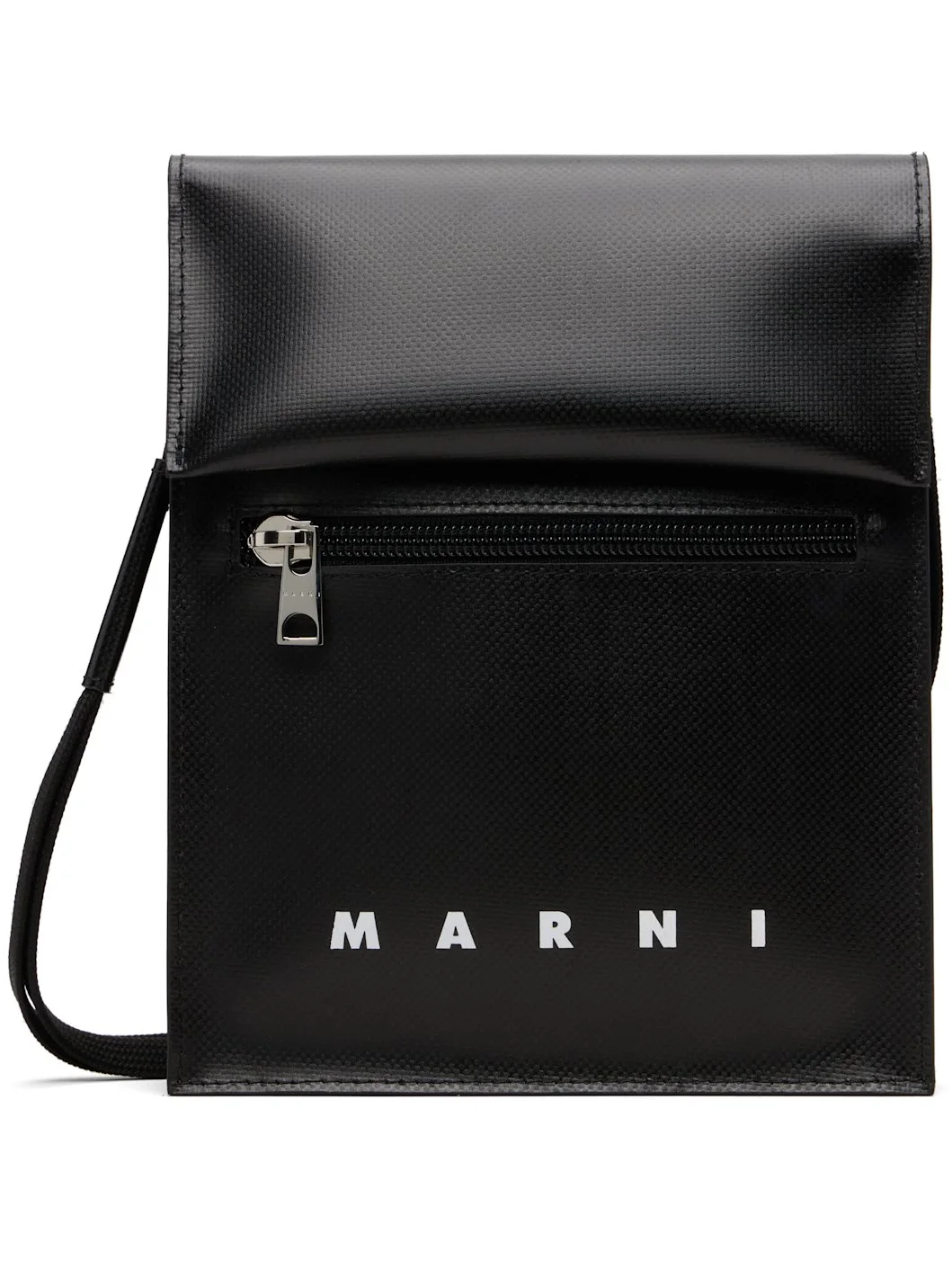 Black Shoelace Strap Crossbody Bag - 1