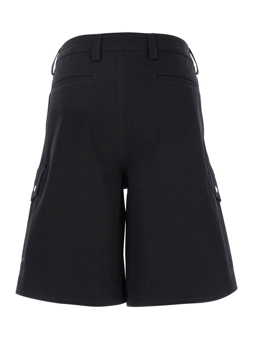 Off-White Men Black Cargo Shorts With Belt Loops In Cotton Man - 2