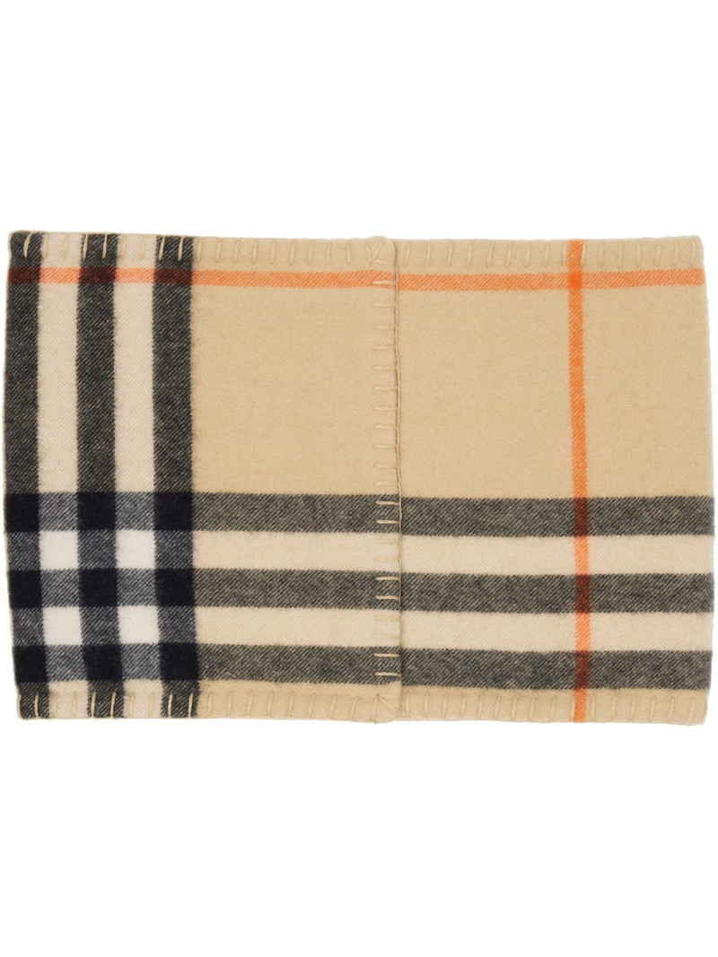 Burberry Beige Check Cashmere Snood outlook