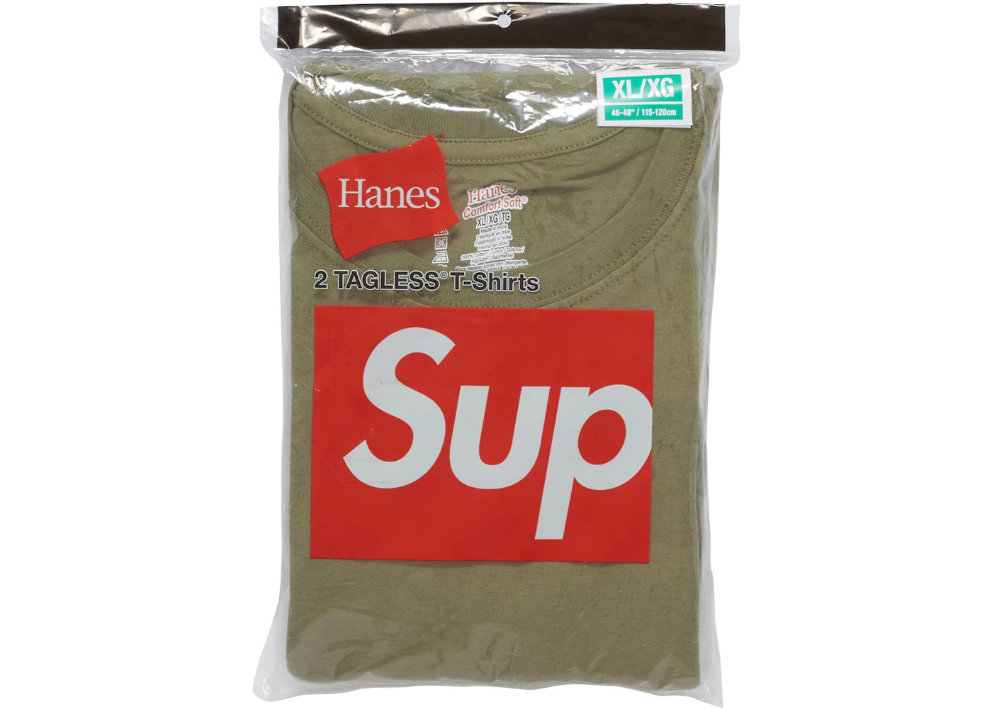 Supreme Hanes Tagless Tees (2 Pack) Olive - 2