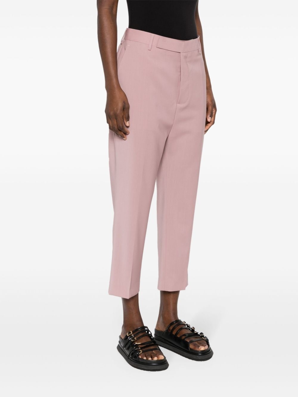 pressed-creased wool trousers - 3