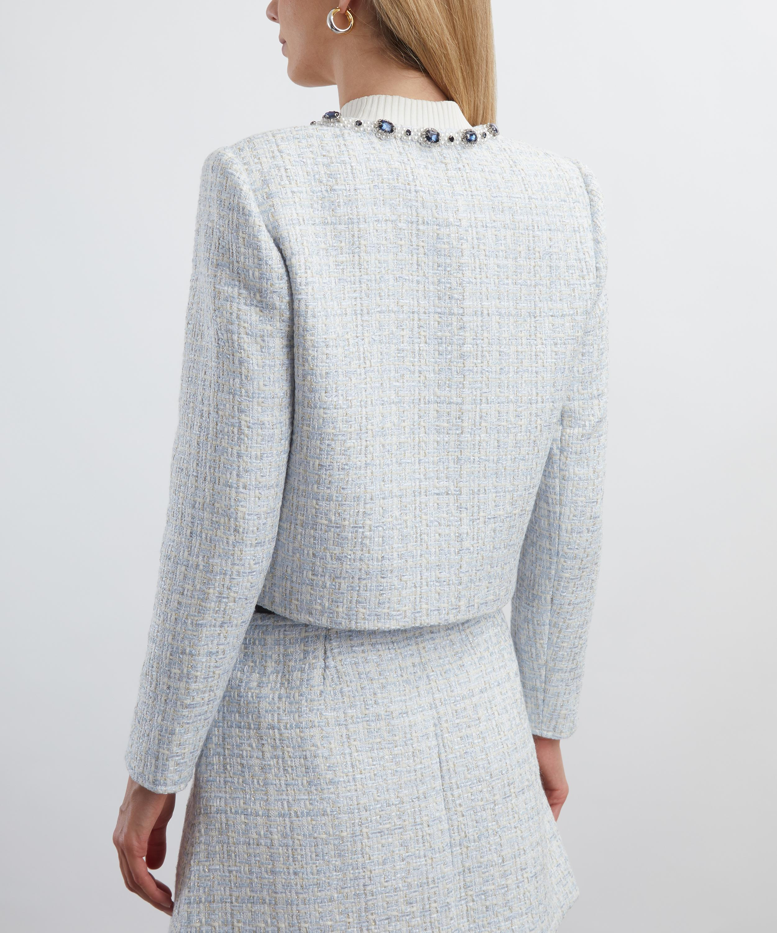 Blue Bouclé Jacket - 4