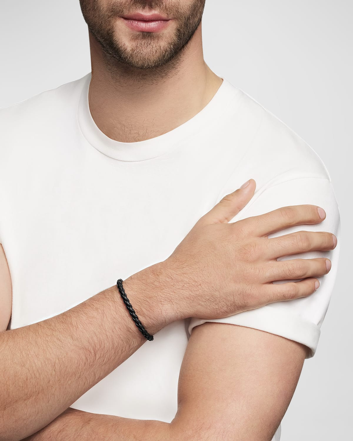 Men's Chevron Woven Rubber Bracelet, 6mm - 5