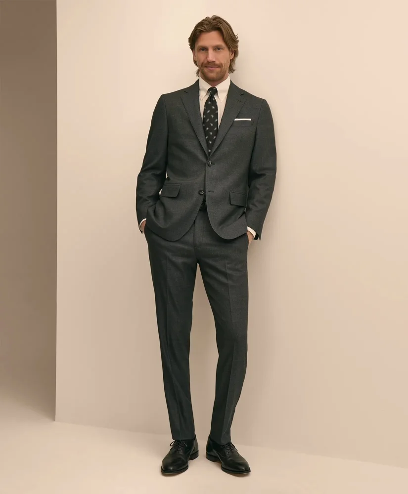 Brooks Brothers Explorer Collection Slim-Fit Wool Birdseye Suit Pants - 1