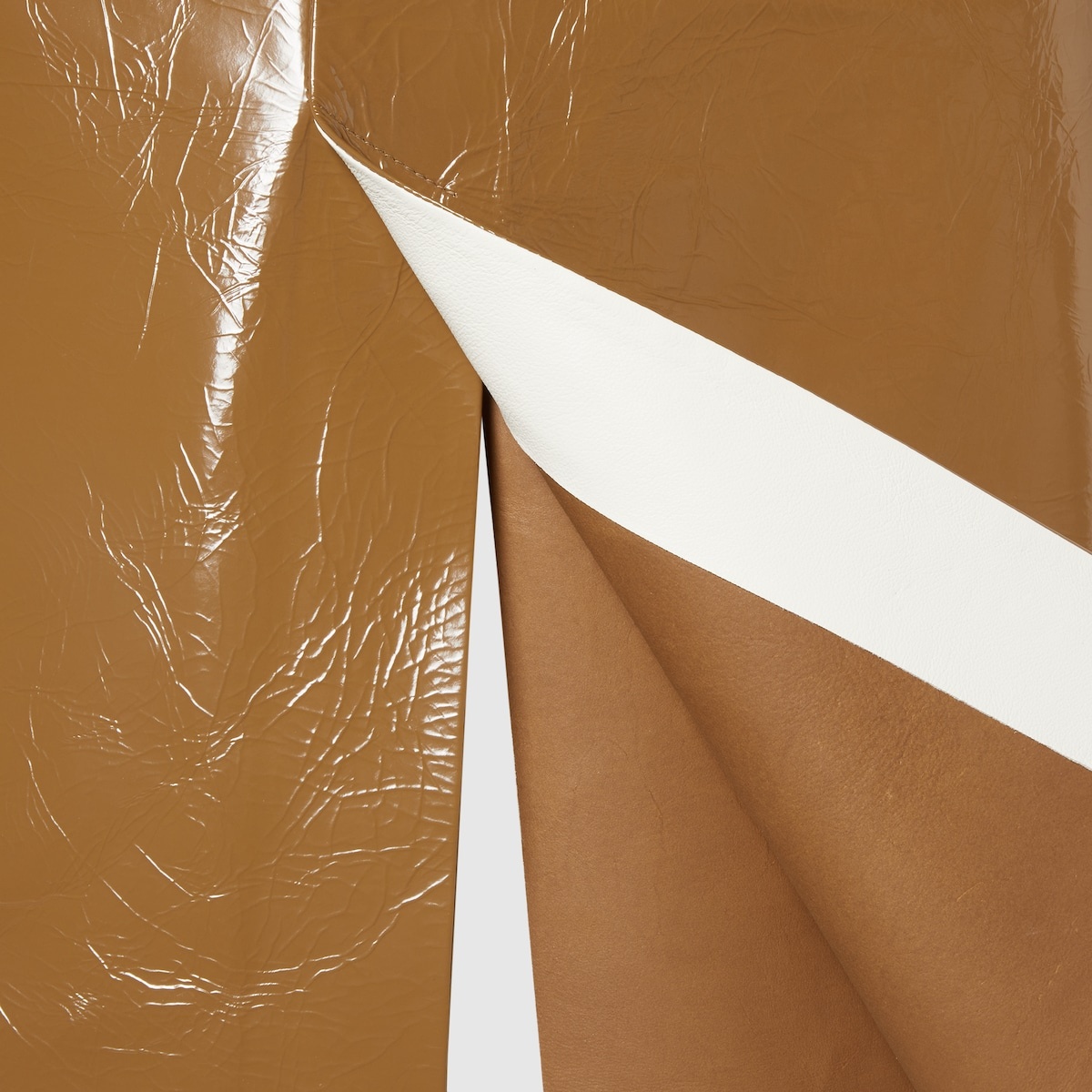 Shiny leather mid-length skirt - 7