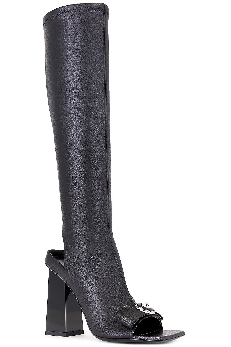 Heeled Open-toe Riding Boot - 2