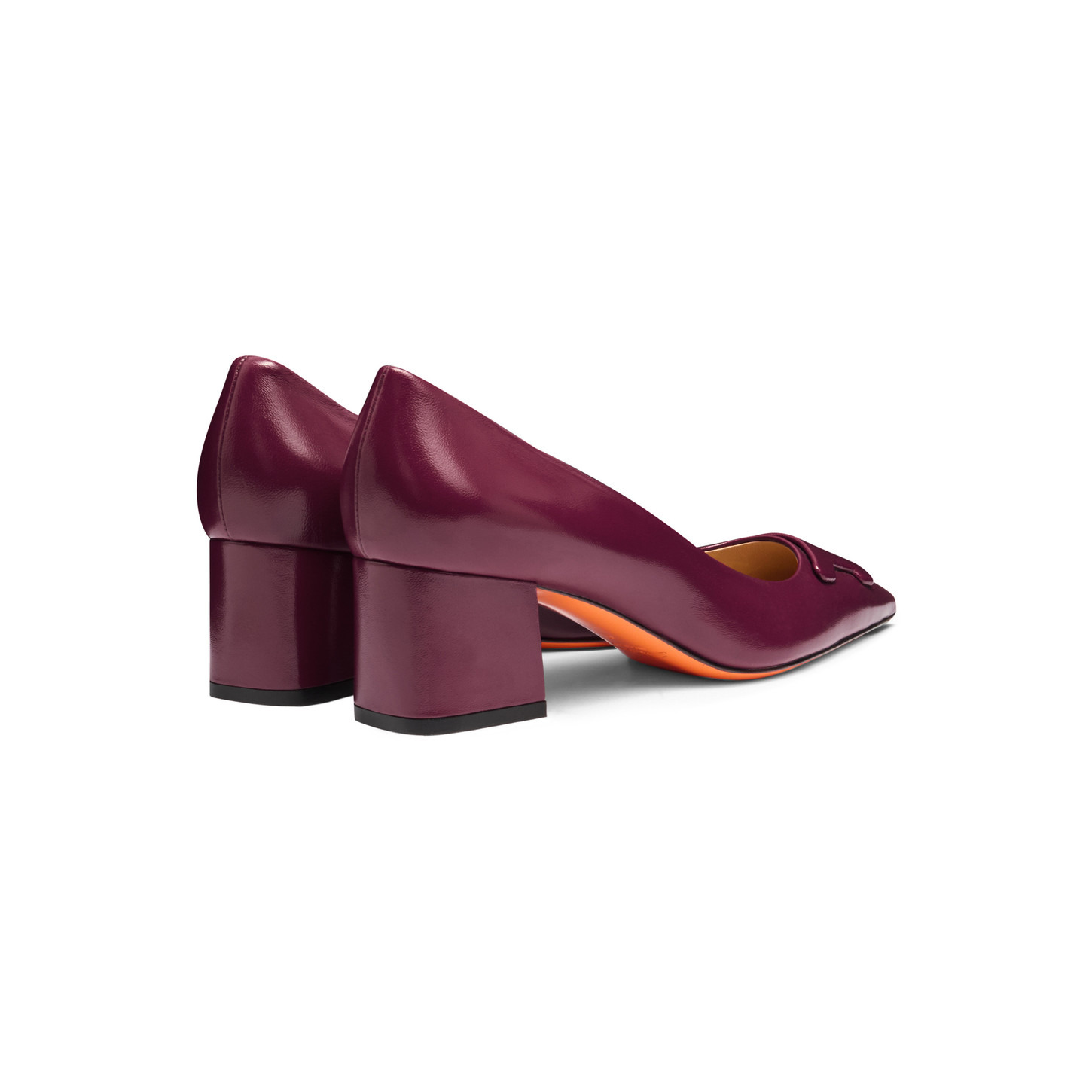 Women's red leather mid-heel Santoni Sibille pump - 5