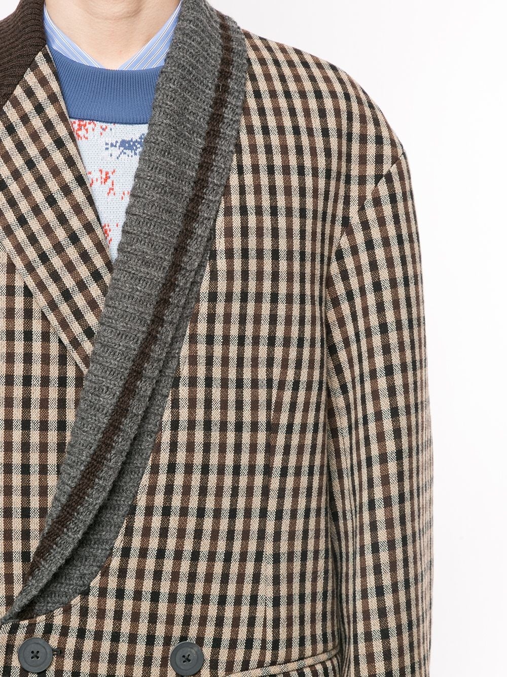 oversized check jacket - 5