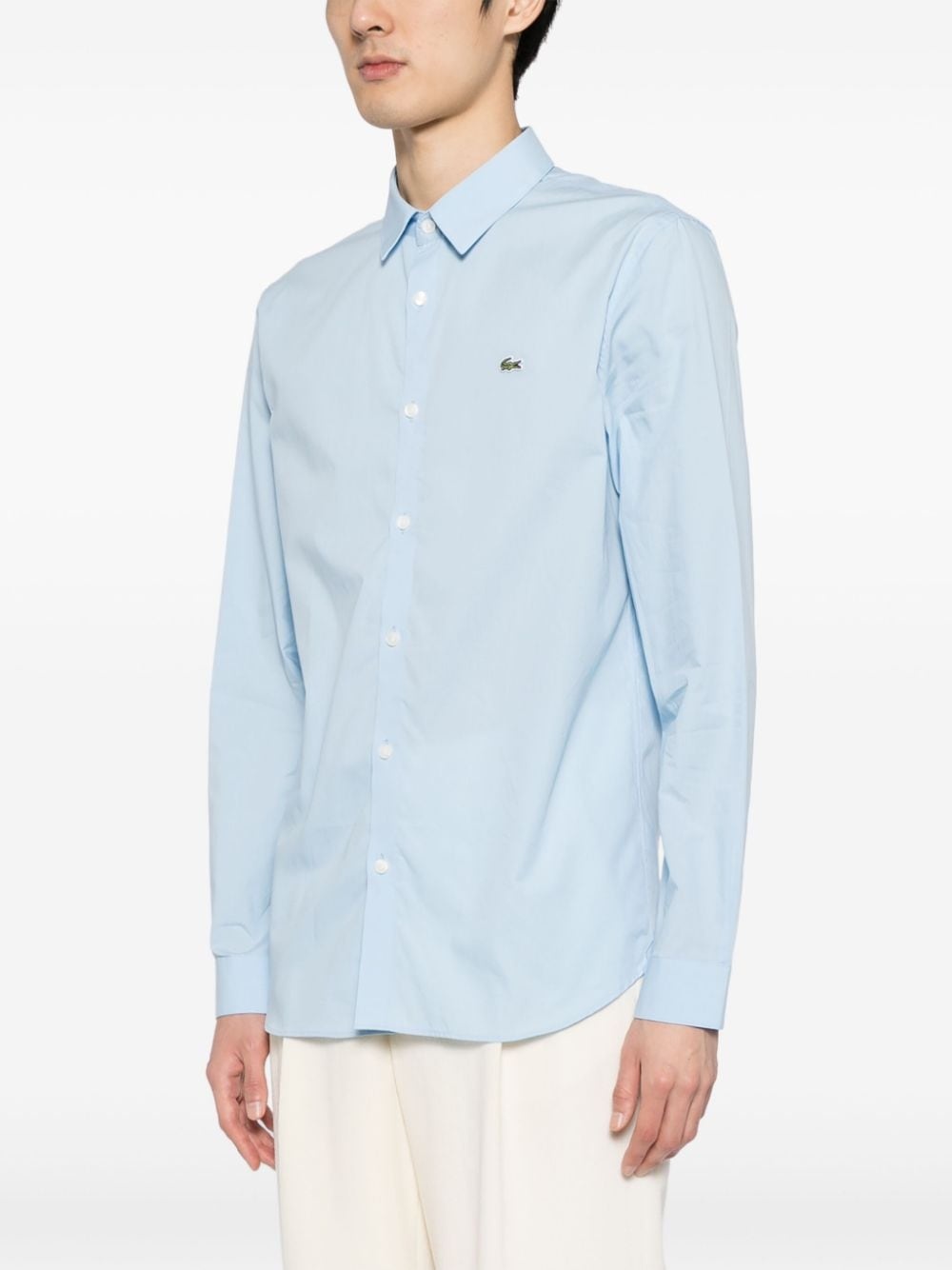 logo-embroidered cotton-poplin shirt - 3