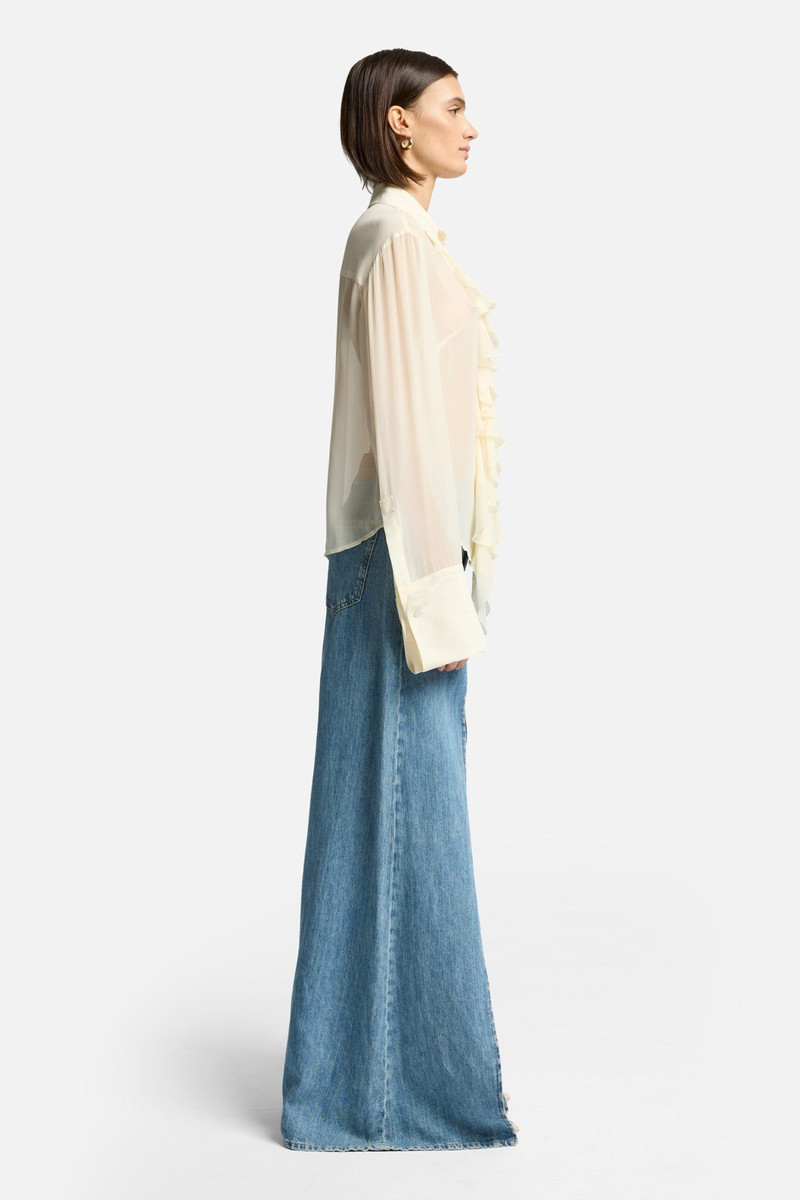 Silk Ruffle Shirt in Solitary Star 6