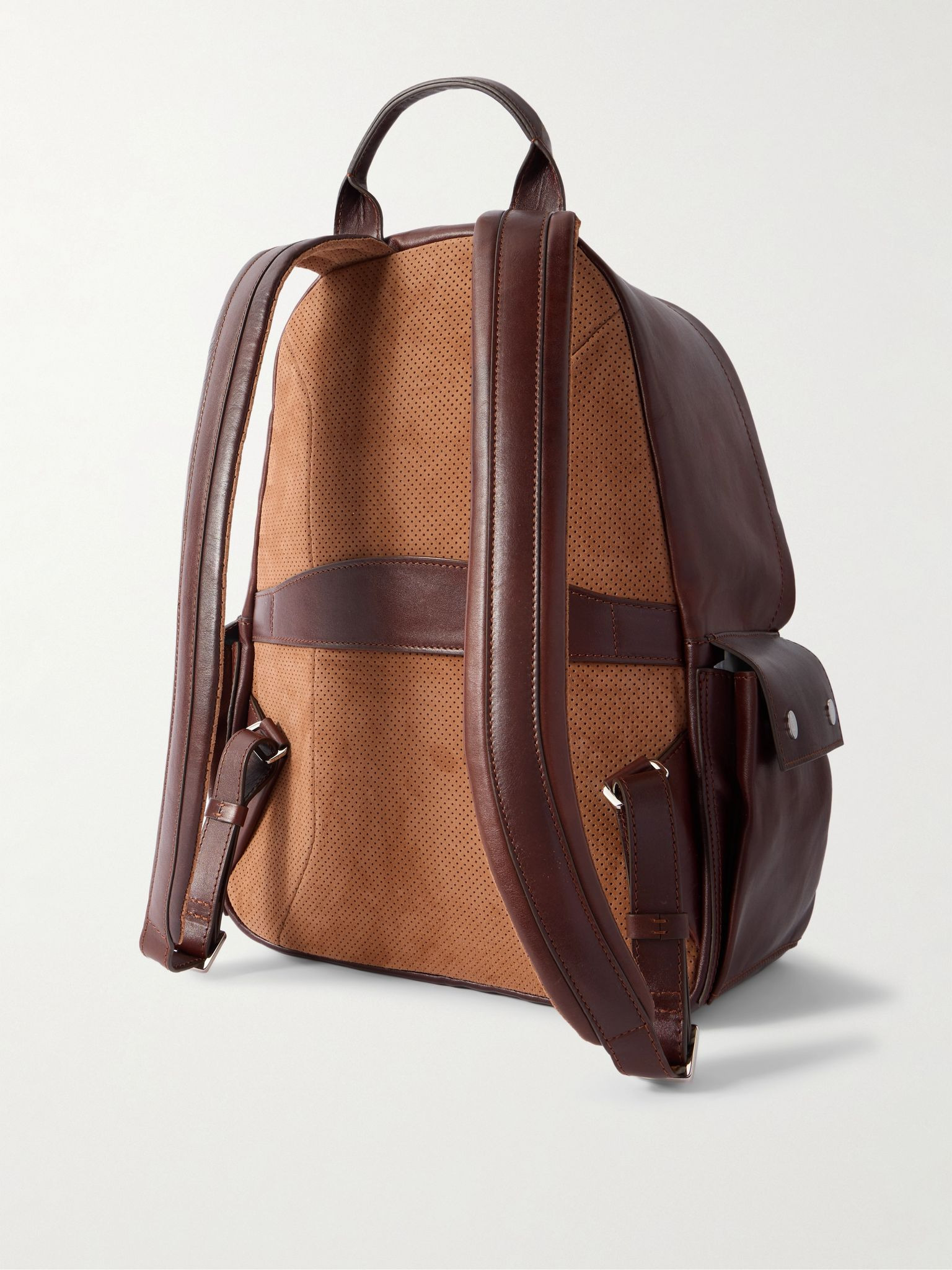 Leather Backpack Red - 3