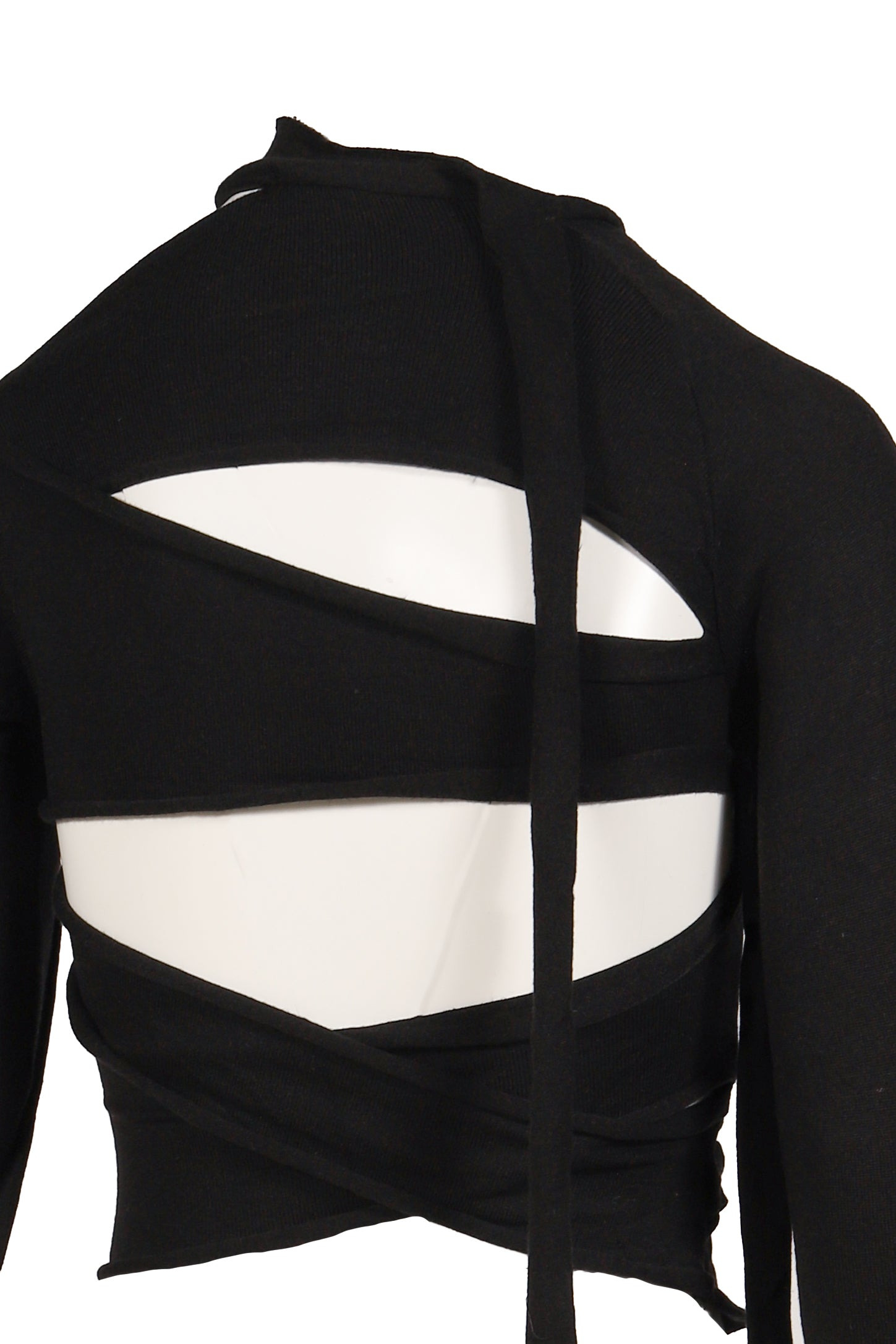 CUT-OUT KNIT LONG SLEEVE / BLACK - 5