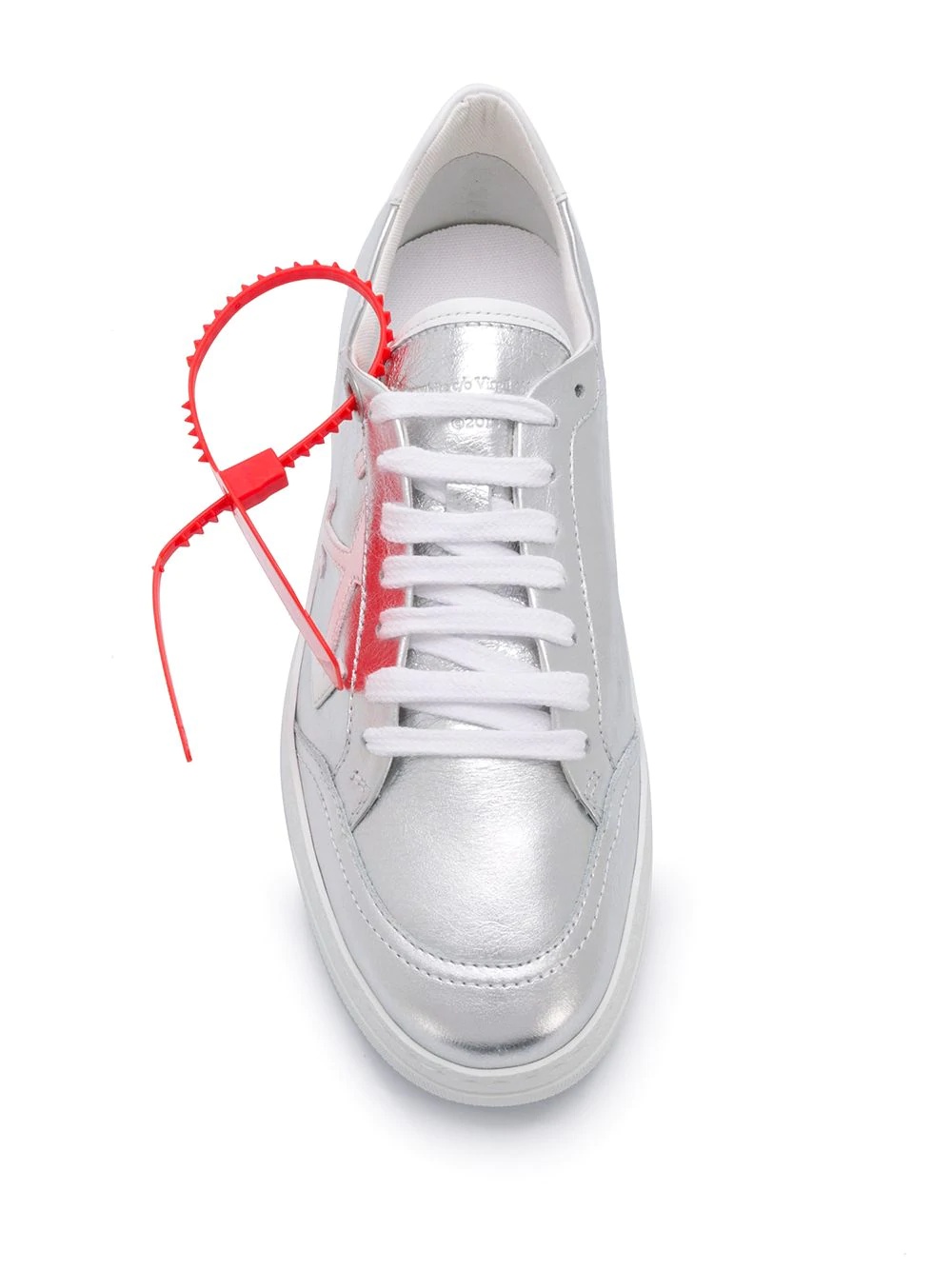 metallic low vulcanized sneakers - 4