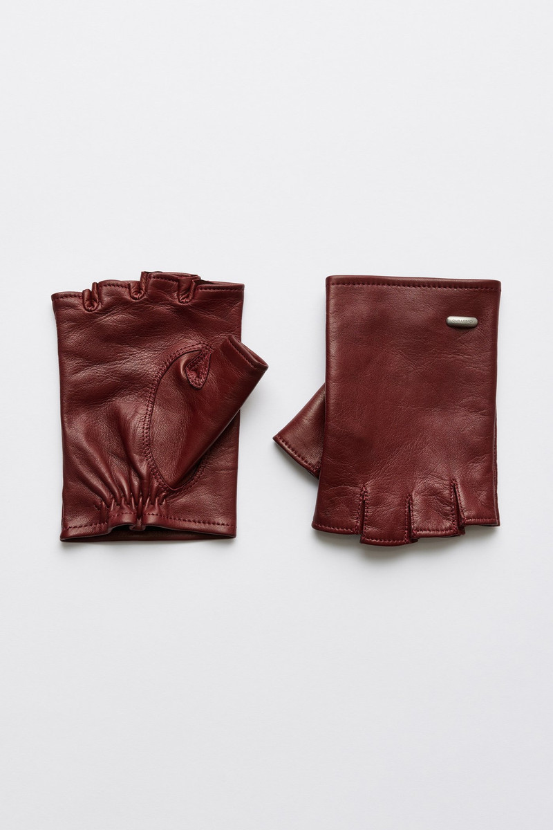 Our Legacy Biker Glove Currant Red Nappa outlook