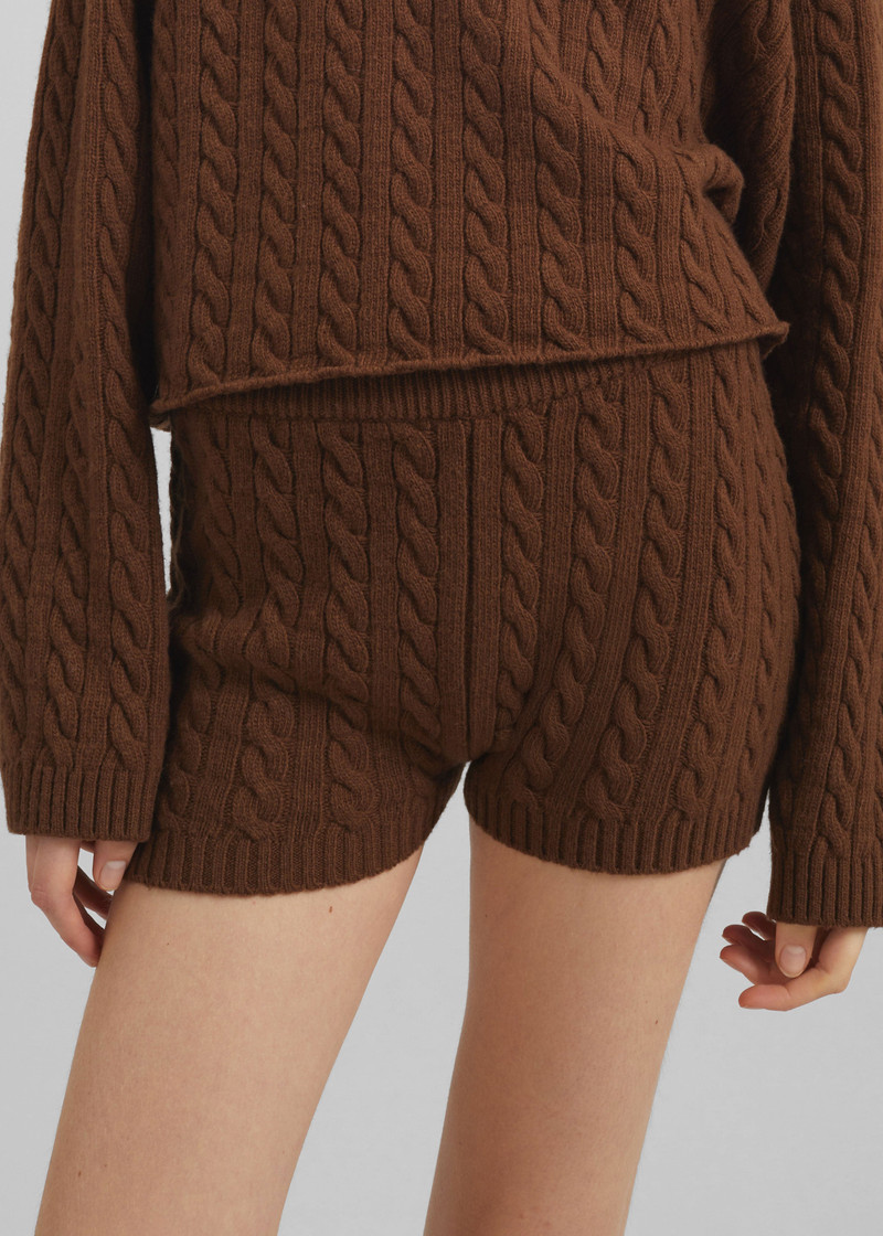 Brisbane Knit Mini Shorts - Brown 5