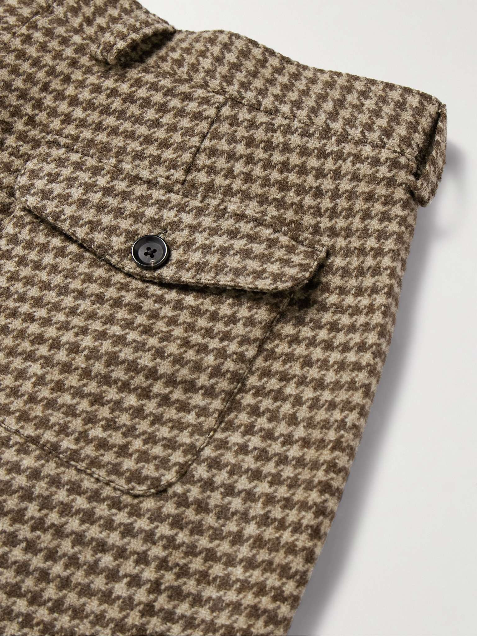 Morton Straight-Leg Pleated Houndstooth Wool Trousers - 6