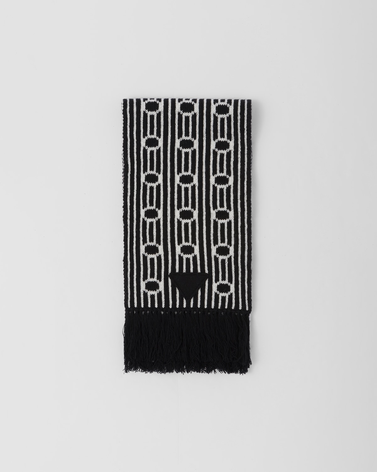 Wool and cashmere jacquard scarf - 1