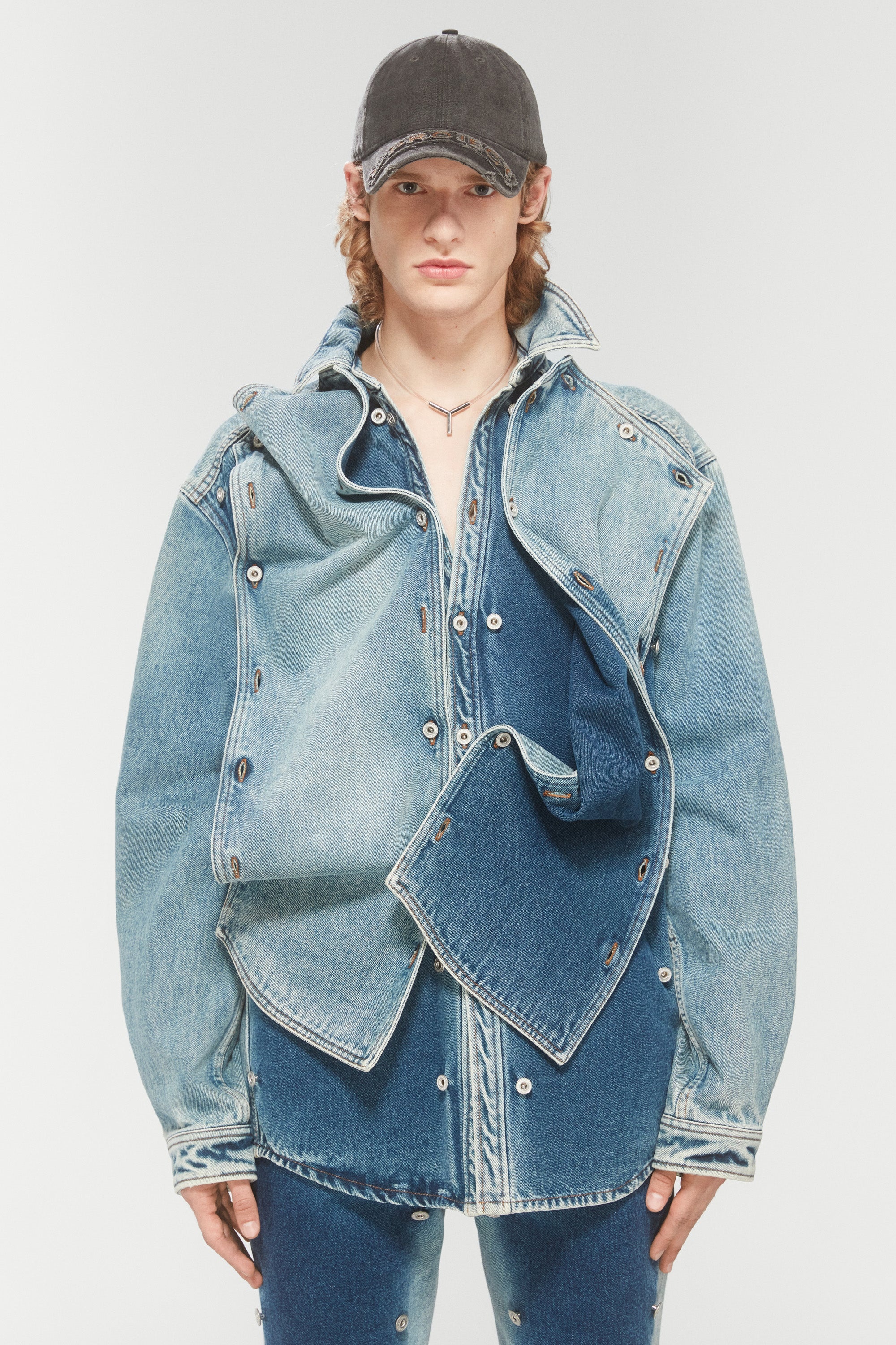 Y/Project EVERGREEN SNAP OFF DENIM SHIRT | yproject | REVERSIBLE Y/Project EVERGREEN SNAP OFF DENIM SHIRT | yproject | REVERSIBLE
