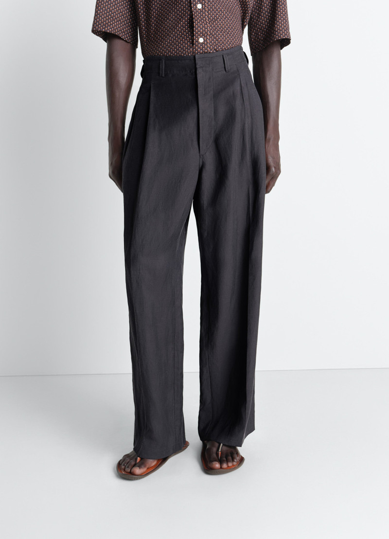 PLEATED TAILORED PANTS IN VISCOSE LINEN GABARDINE 3
