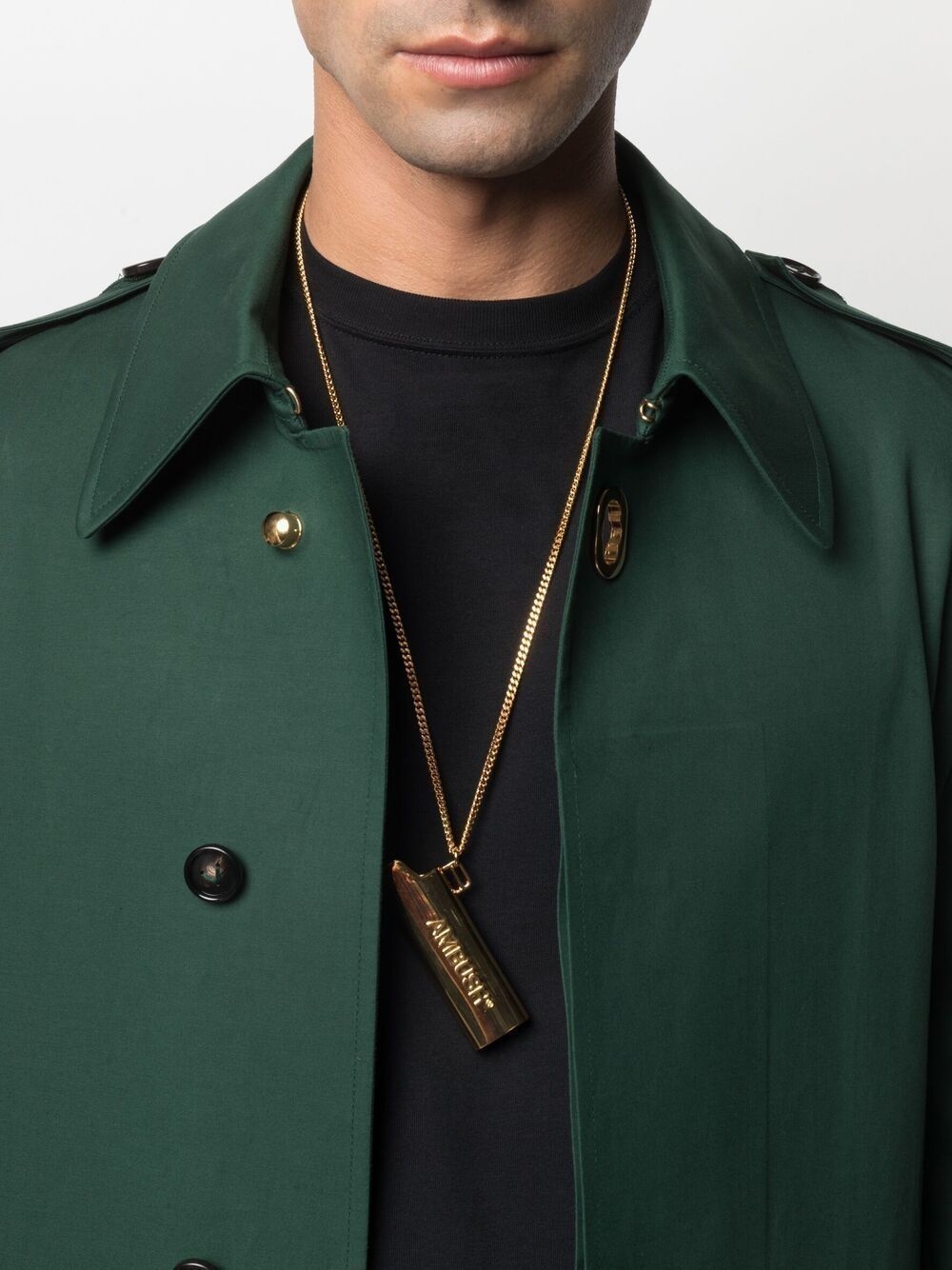 logo-embossed lighter necklace - 2