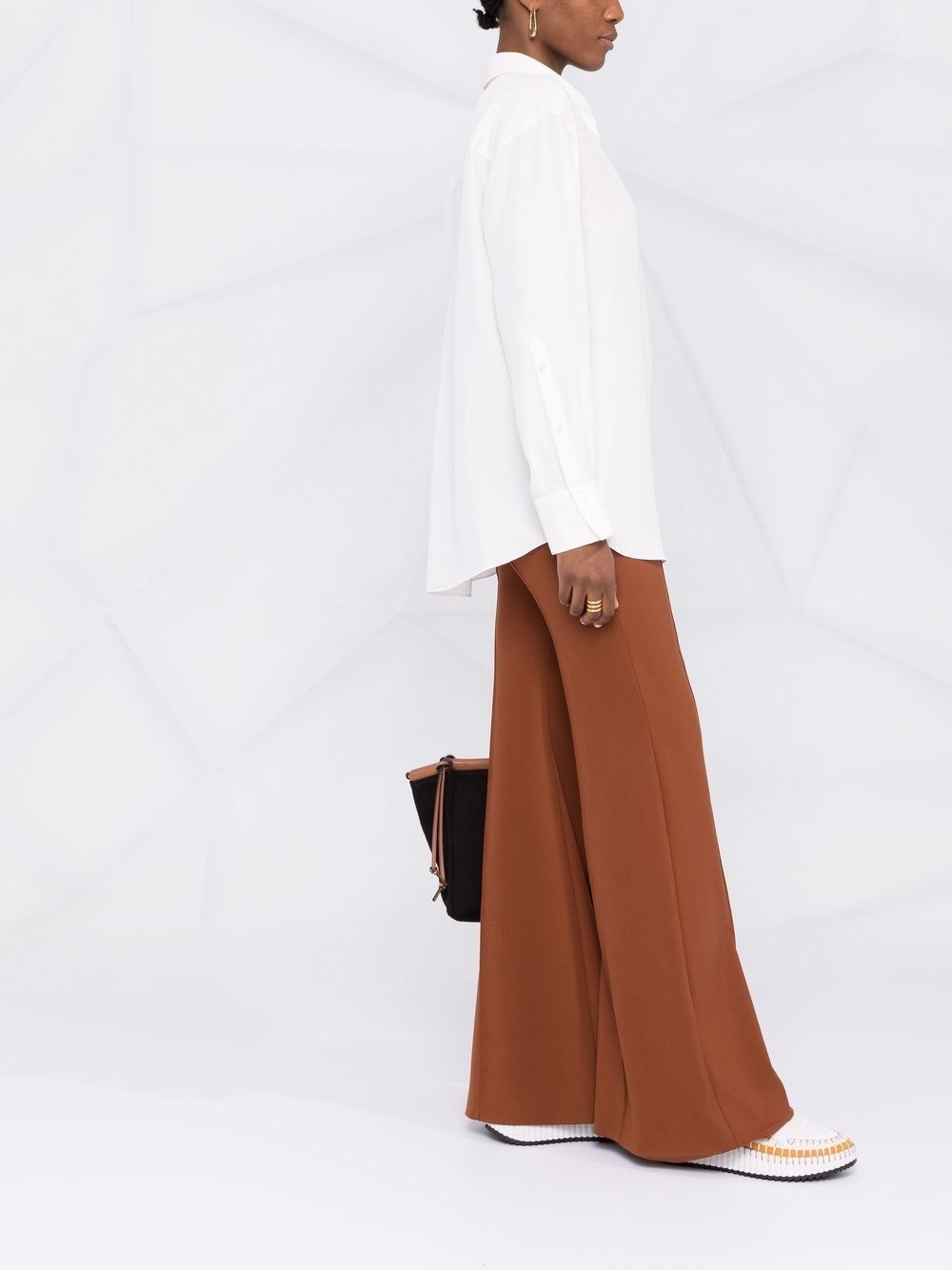 button-detail silk shirt - 4