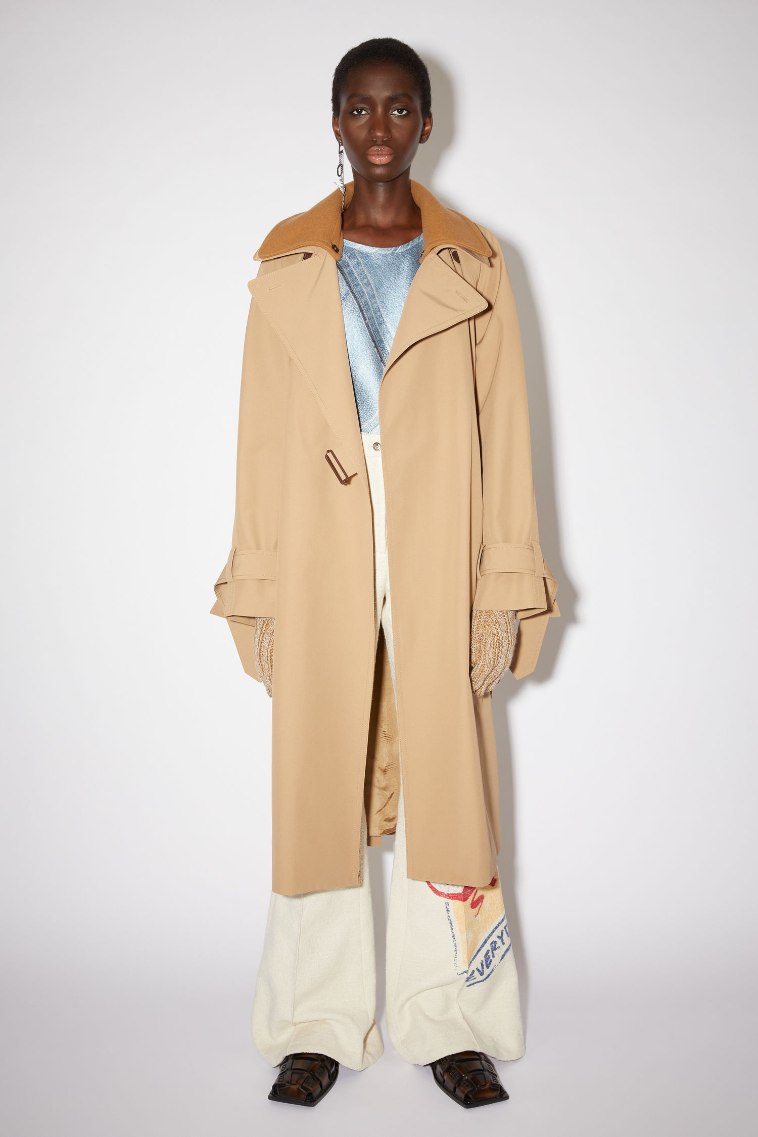 Lined trench coat - Camel brown - 5