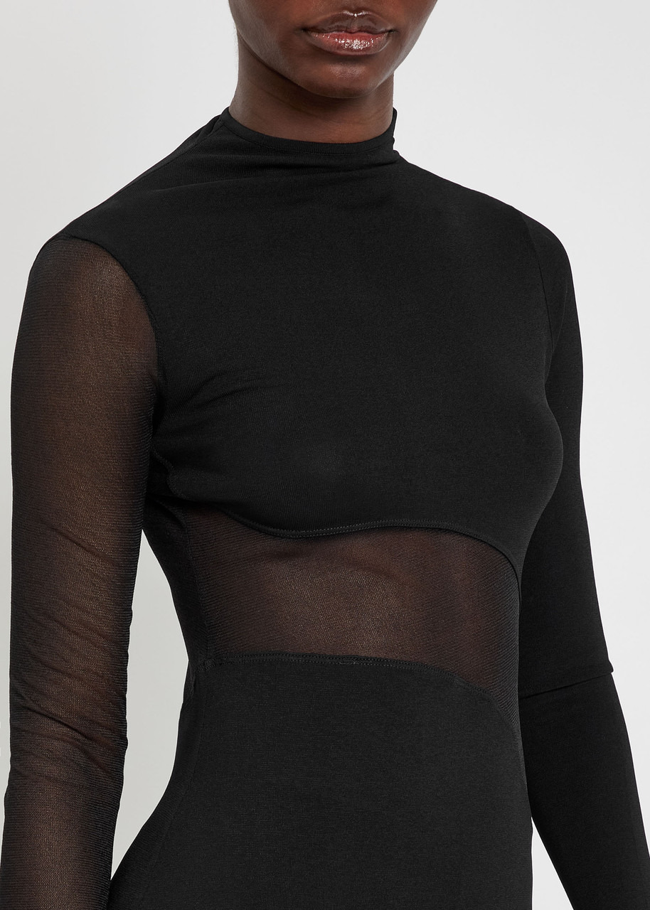Alaïa Panelled Mesh Maxi Dress - 5