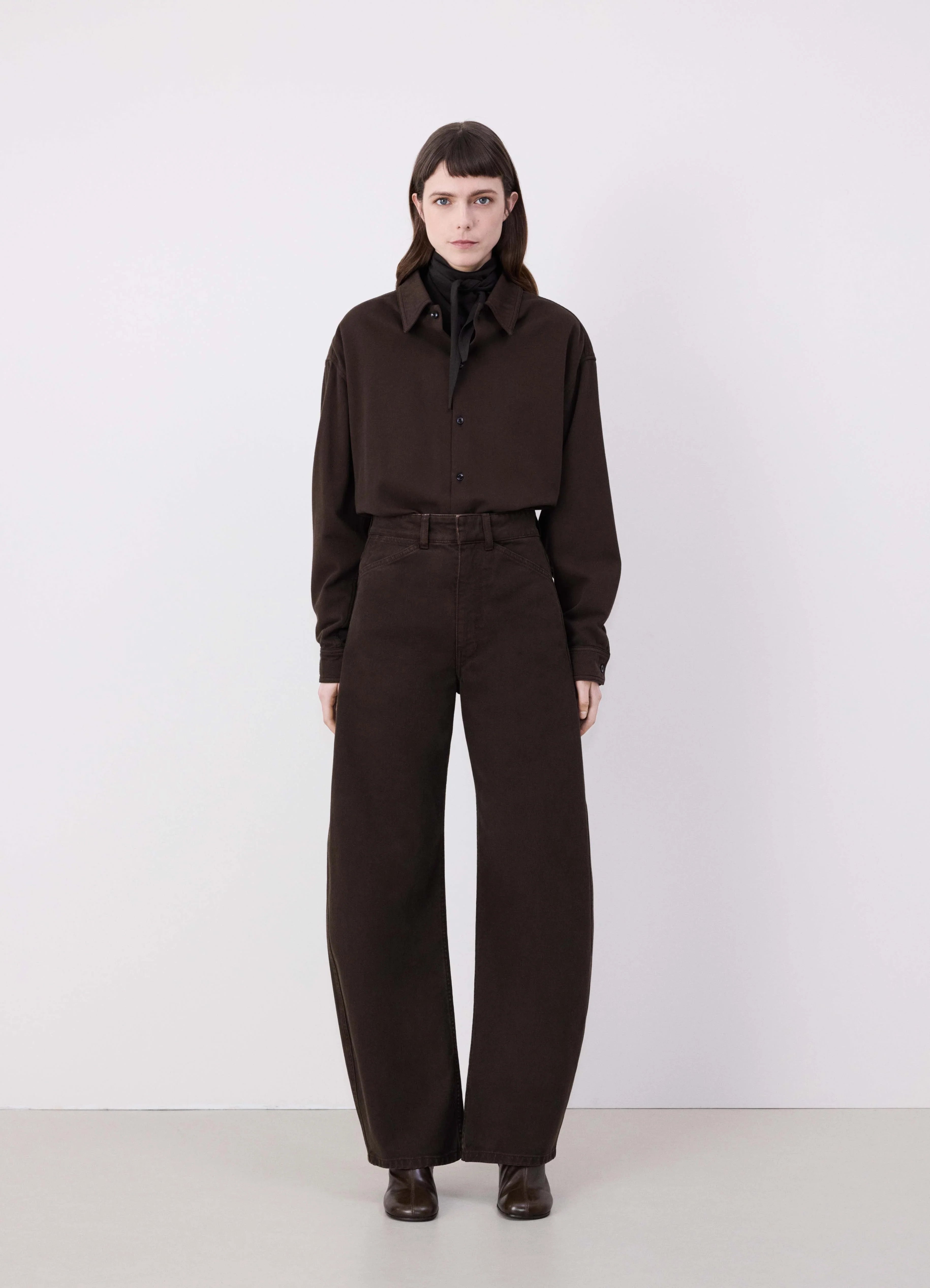 HIGH WAISTED CURVED PANTS - 2
