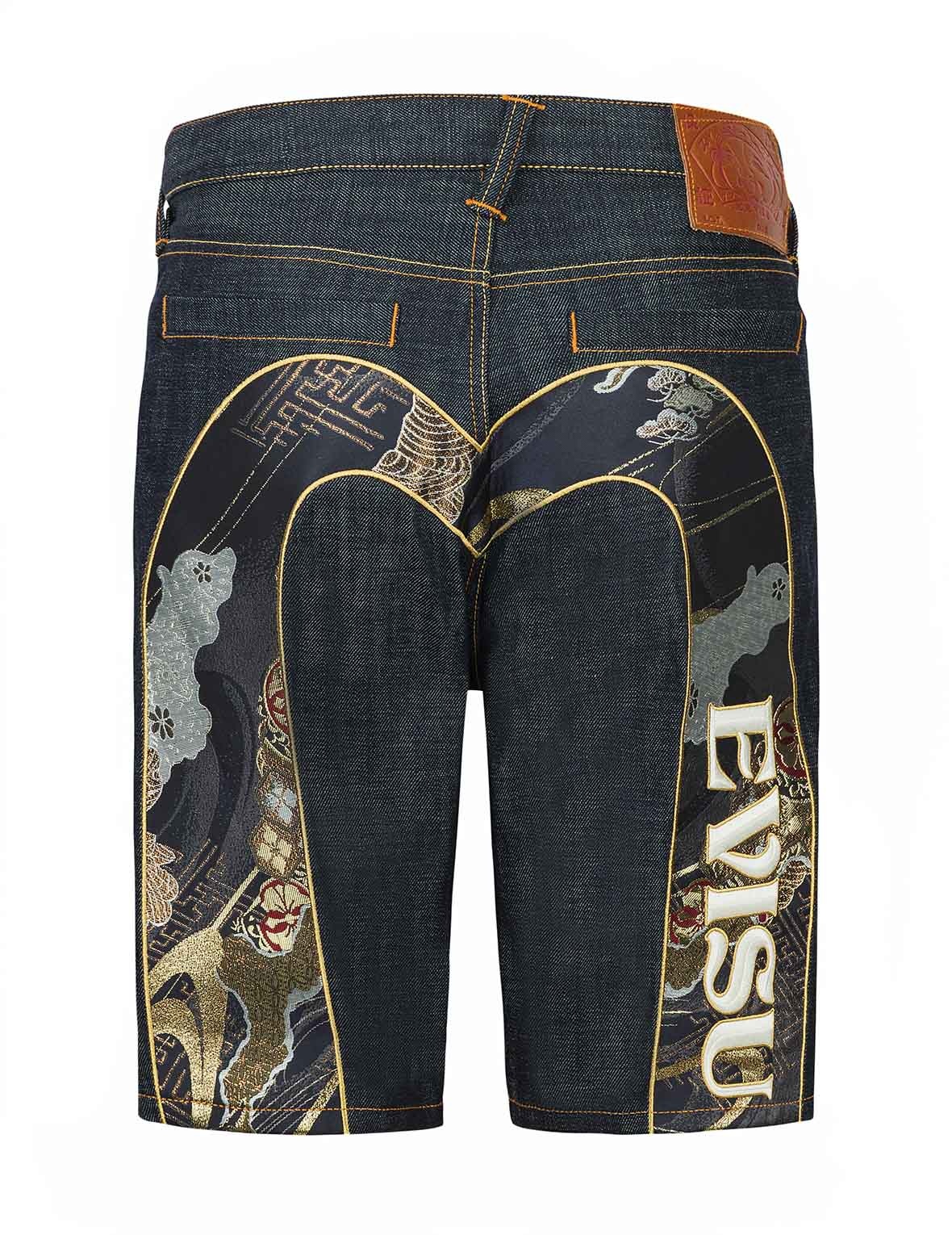 Brocade Daicock Appliqué and Logo Embrodiery Regular Fit Denim Shorts - 9
