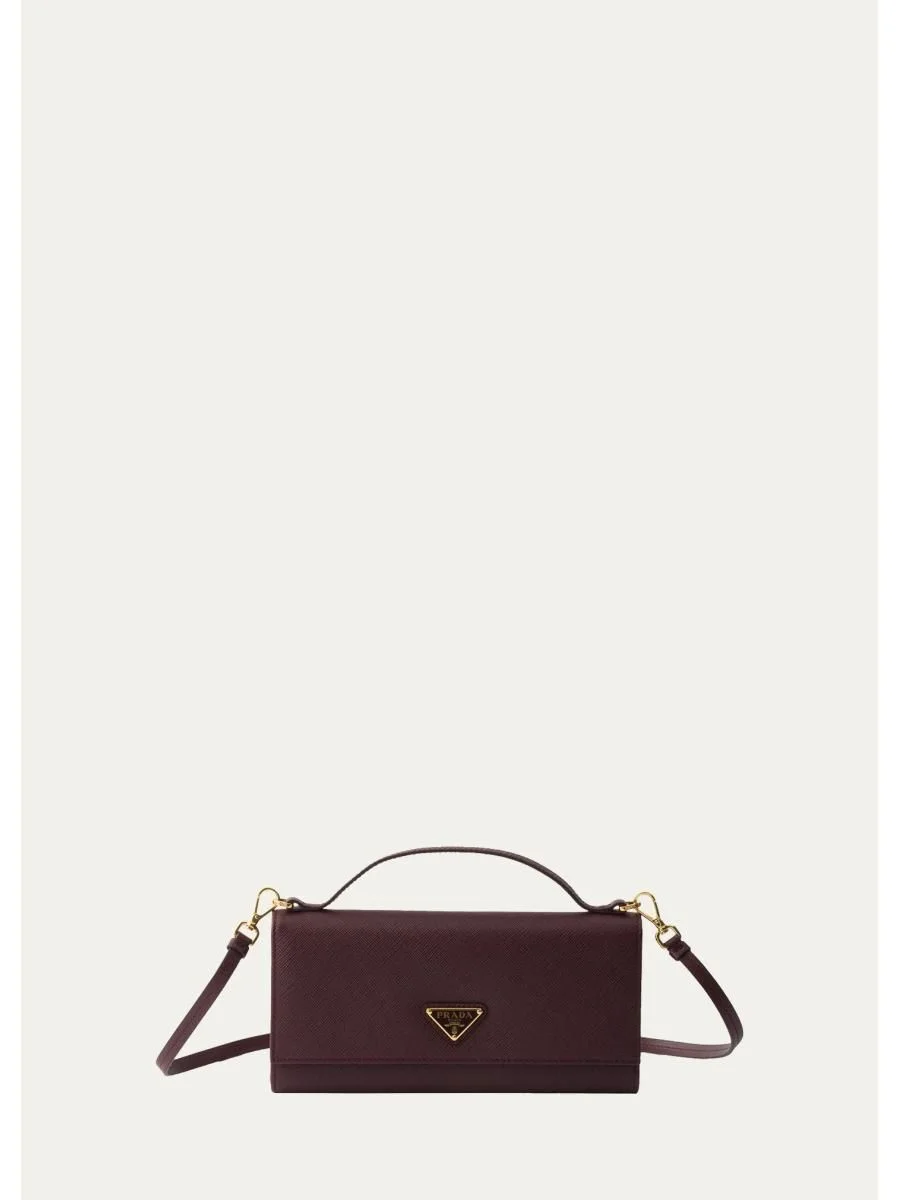 Saffiano Leather Top-Handle Wallet on Strap - 1