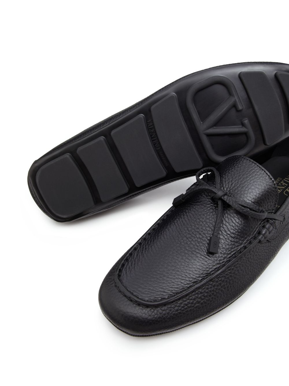 VLogo Signature leather driving shoes - 5