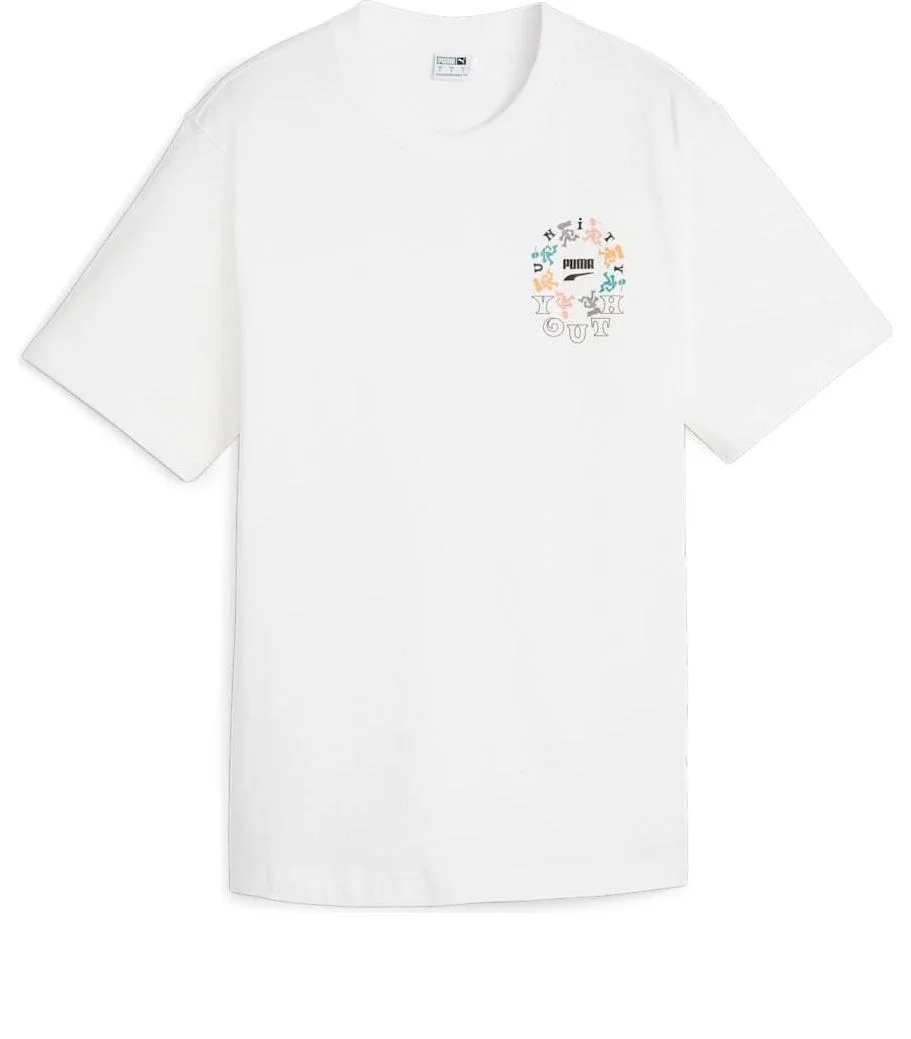 (WMNS) PUMA Youth Graphic T-shirt 'White' 626119-52 - 1