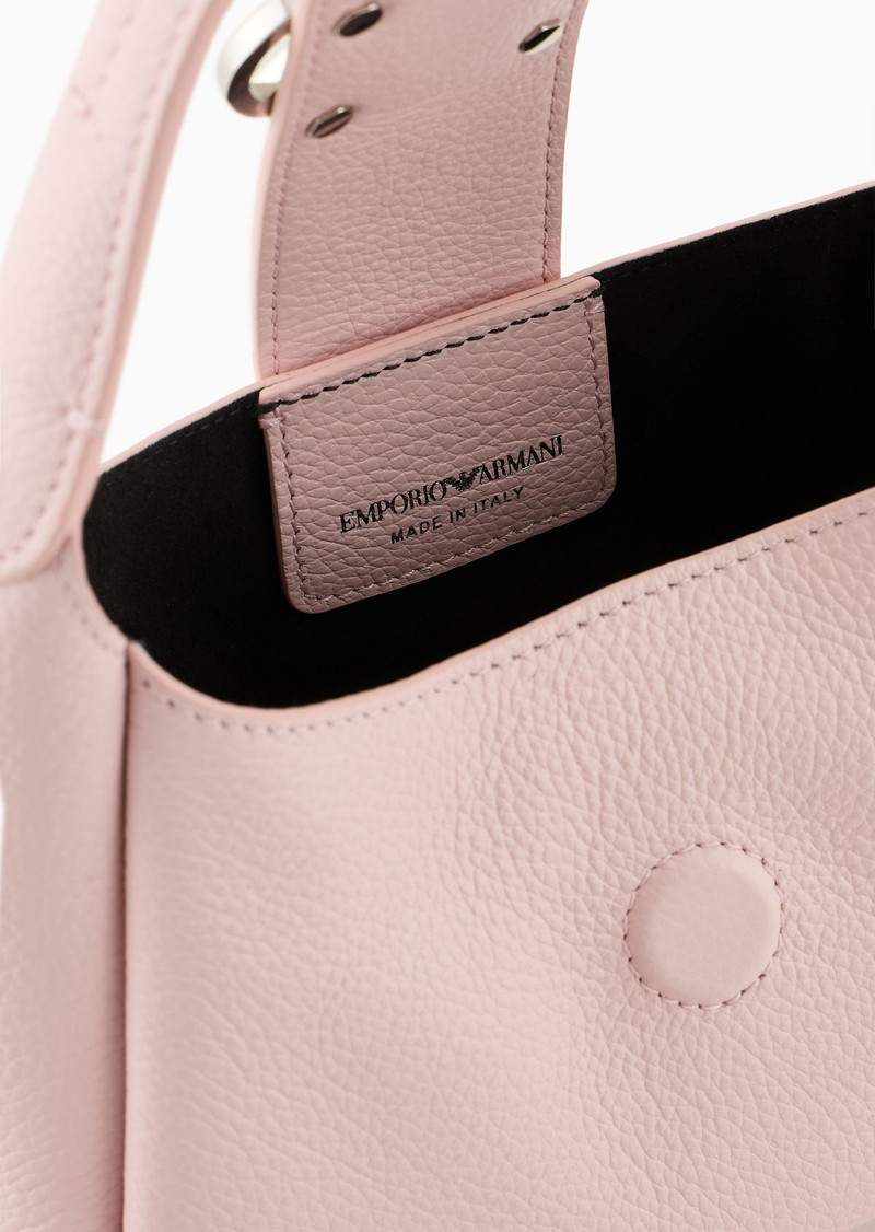 Leather hobo handbag with eagle buckle 4