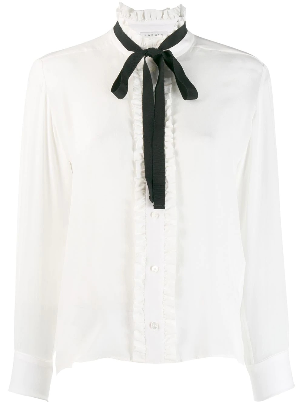 long-sleeved bow blouse - 1