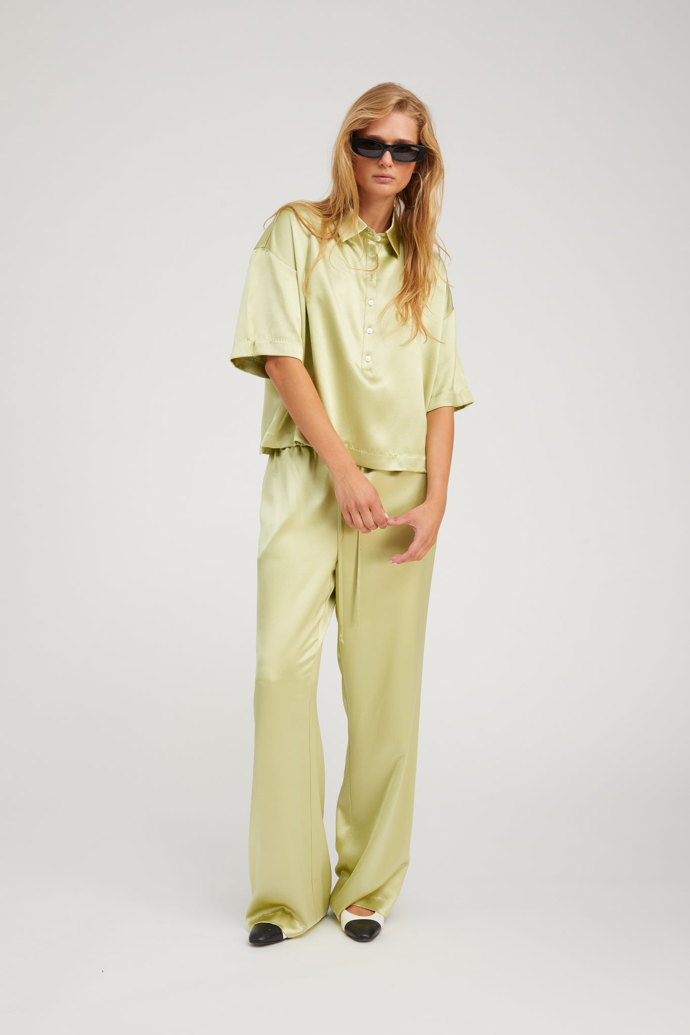 PISTACHIO SILK KAUAI PANTS - 2