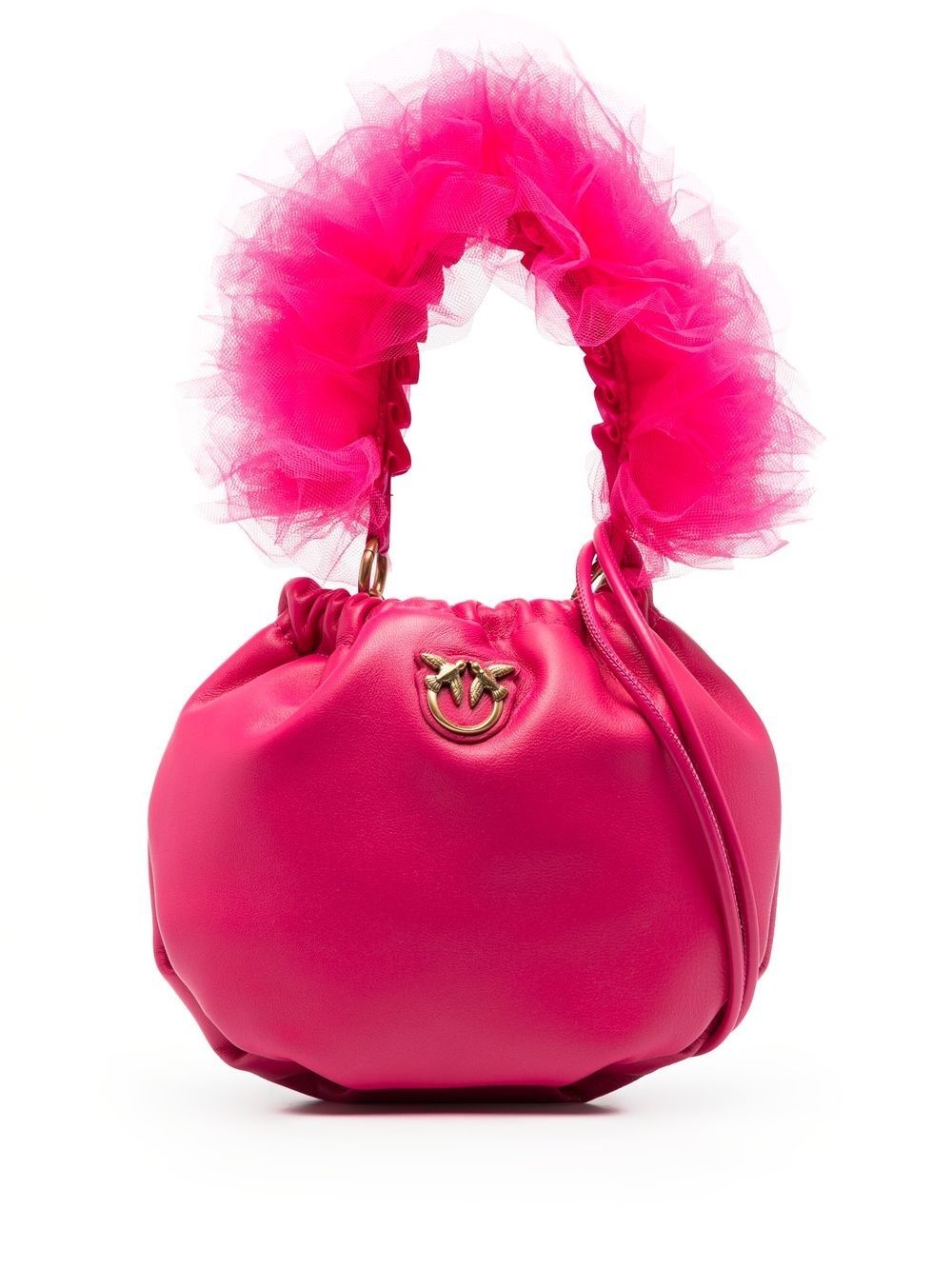 PINKO Pouch faux fur handle tote bag REVERSIBLE
